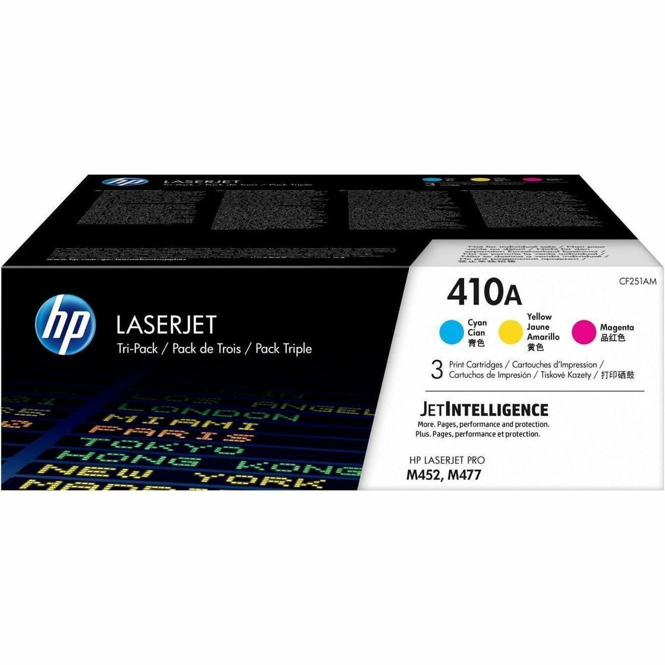 HP 410A Original Standard Yield Laser Toner Cartridge - Yellow, Cyan, Magenta - 1 Carton
