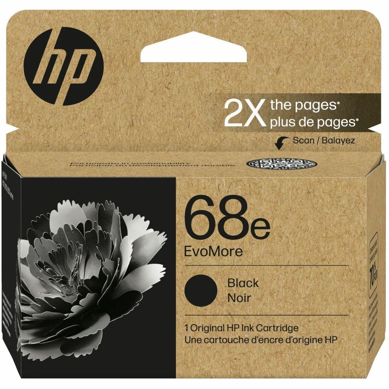 HP EvoMore 68e Original Inkjet Ink Cartridge - Black - 1 Each
