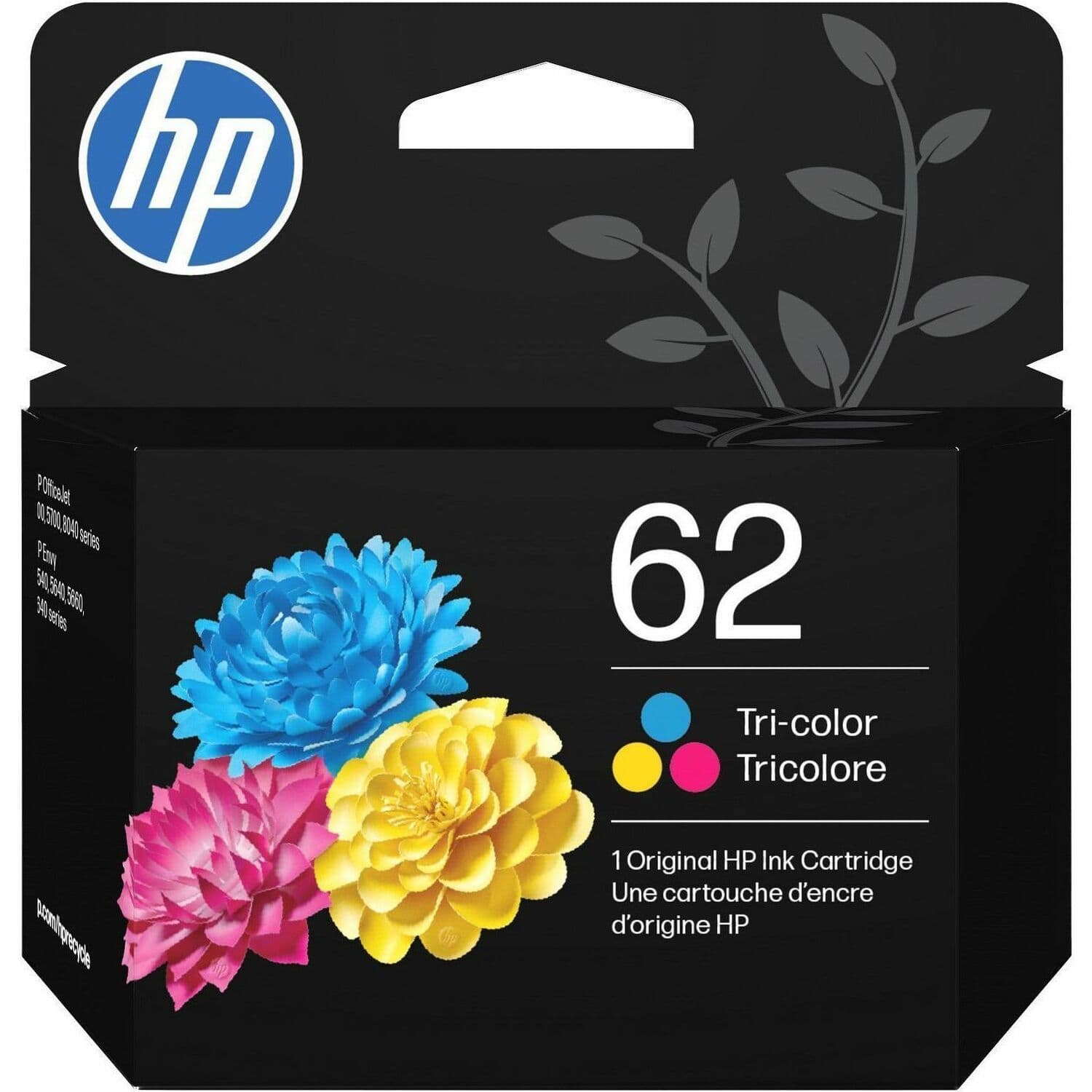 HP 62 (C2P06AN) Original Inkjet Ink Cartridge - Cyan, Magenta, Yellow - 1 Each