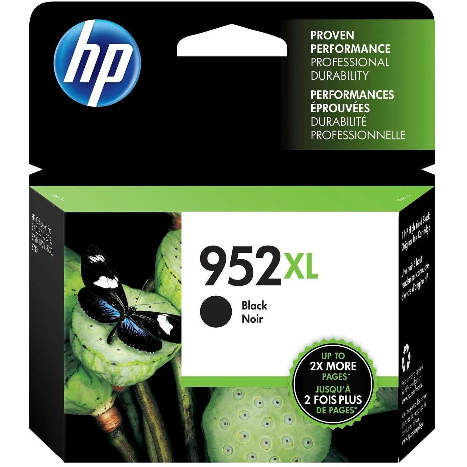 HP 952XL (F6U19AN) Original High Yield Inkjet Ink Cartridge - Black - 1 Each