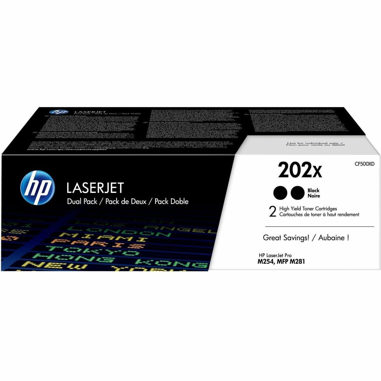 HP 202X Original High Yield Laser Toner Cartridge - Multi-pack - Black - 1 Carton
