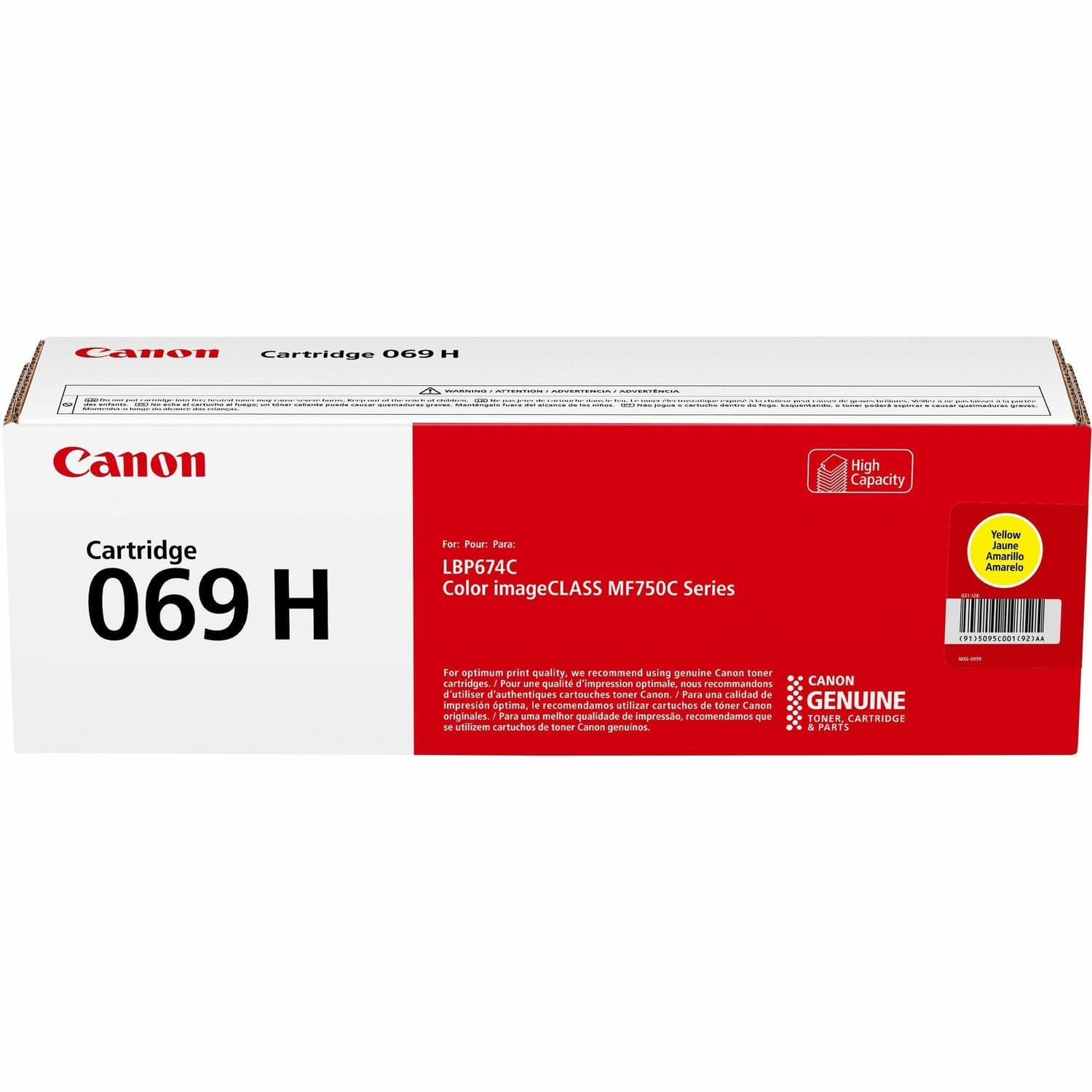 Canon 069 Original High Yield Laser Toner Cartridge - Yellow