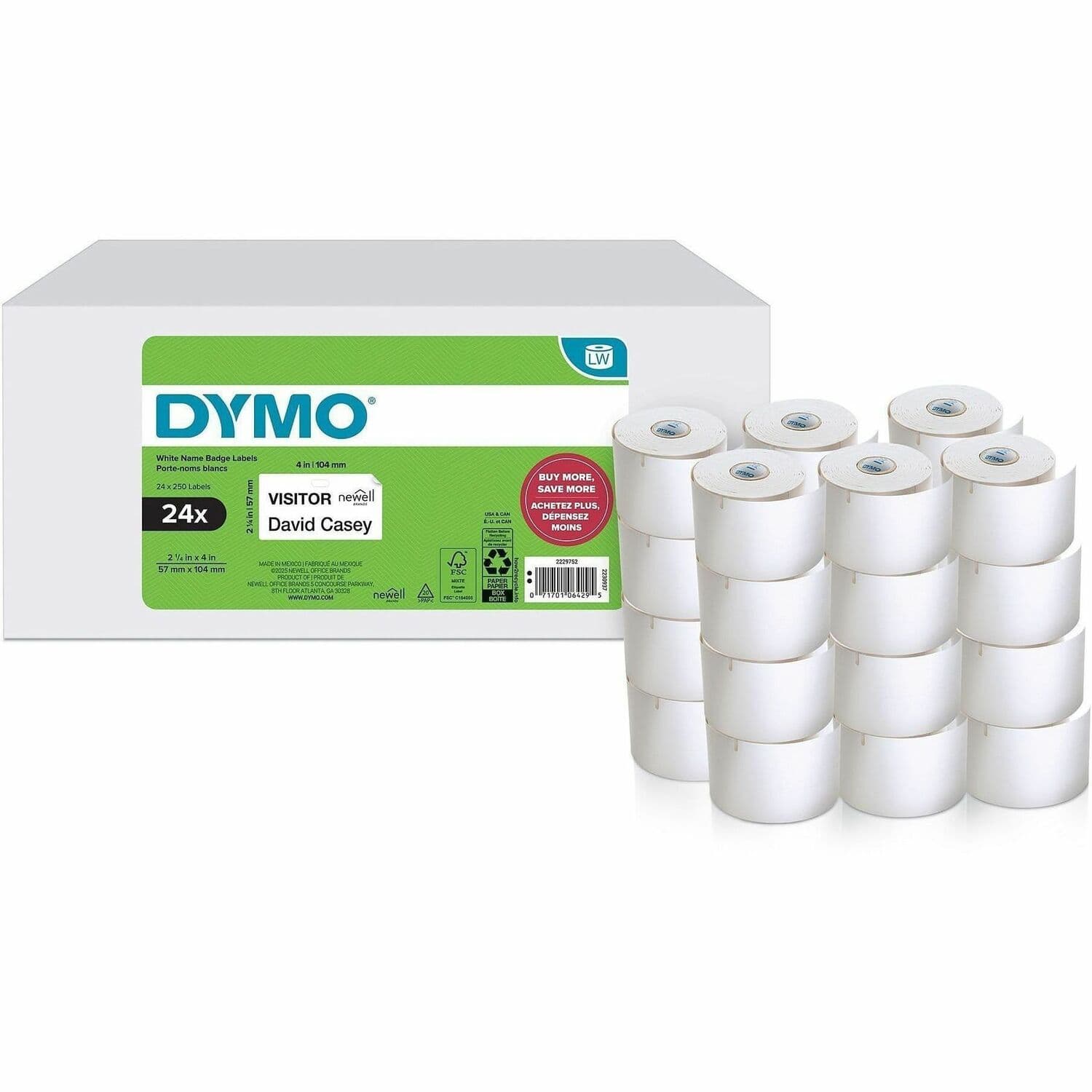 Dymo Multipurpose White Medium Labels - 24 / Pack