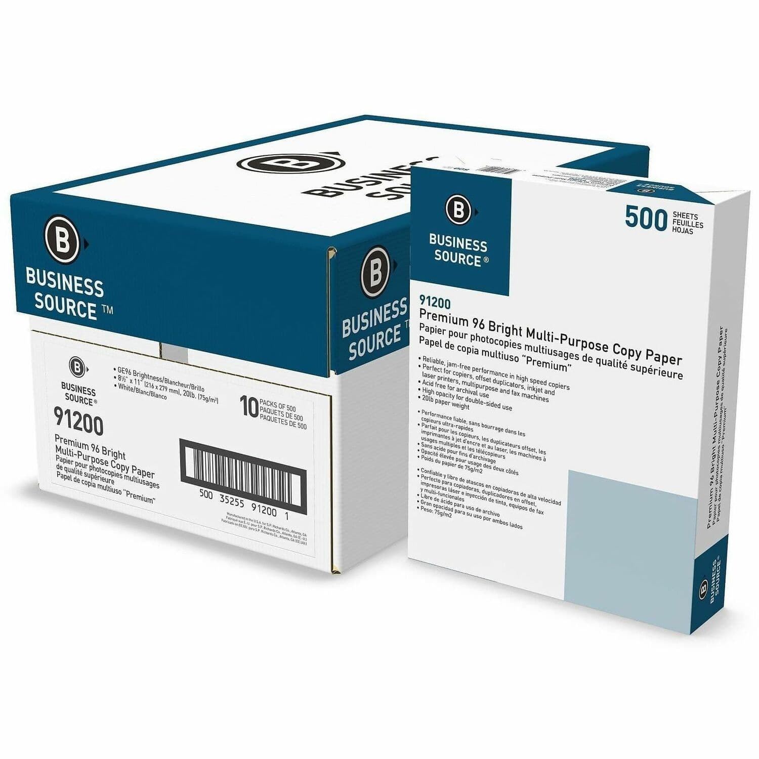 Business Source Premium Multi-purpose Copy Paper - 10 / Carton
