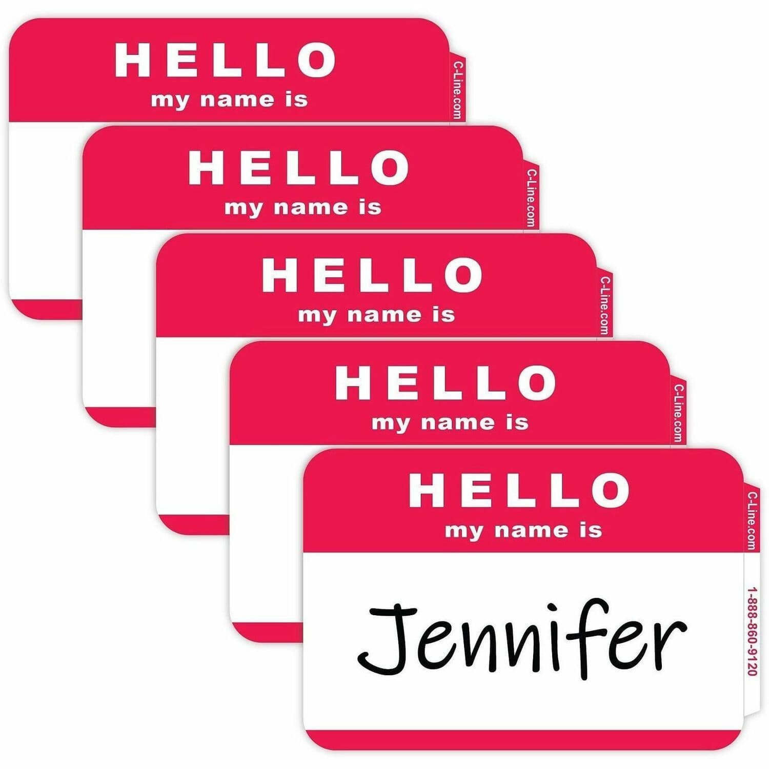 C-Line Hello My Name Is Adhesive Name Badges - 100 / Box