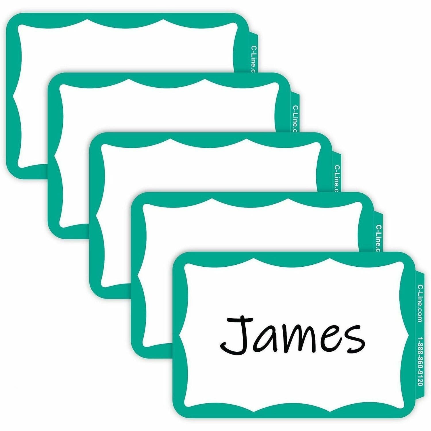 C-Line Self-adhesive Color Border Name Badges - 100 / Box