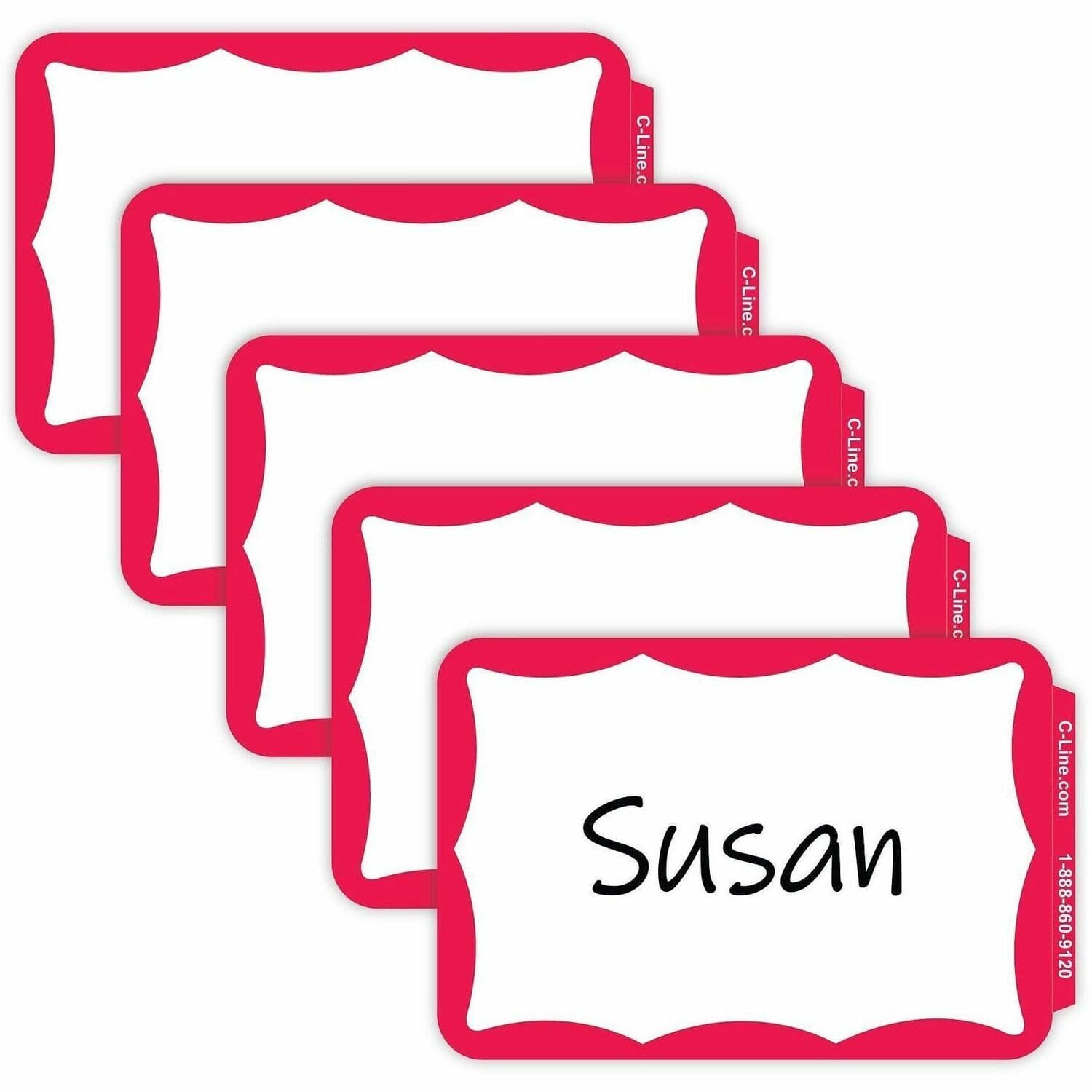 C-Line Self-adhesive Color Border Name Badges - 100 / Box