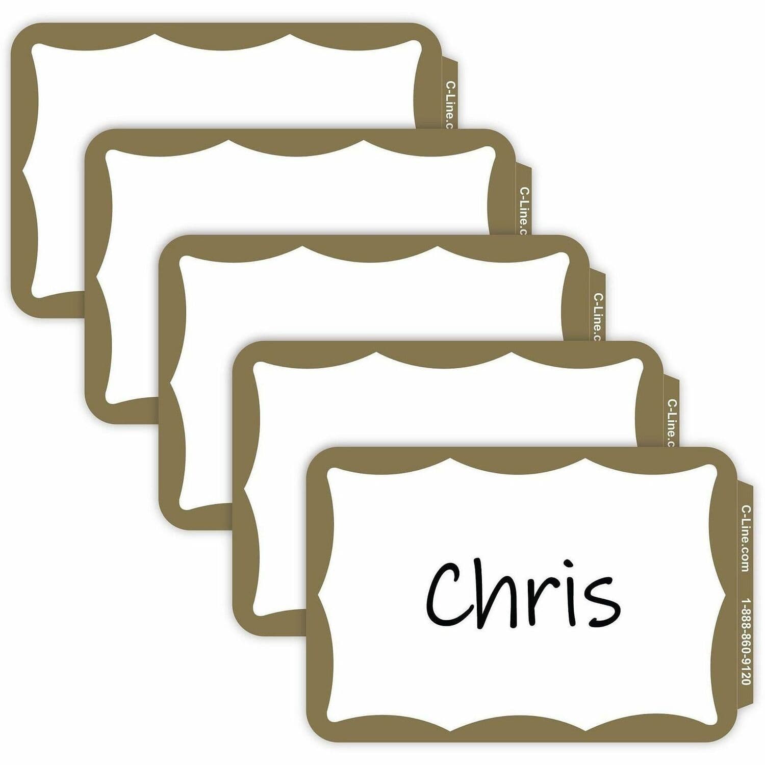 C-Line Self-adhesive Color Border Name Badges - 100 / Box
