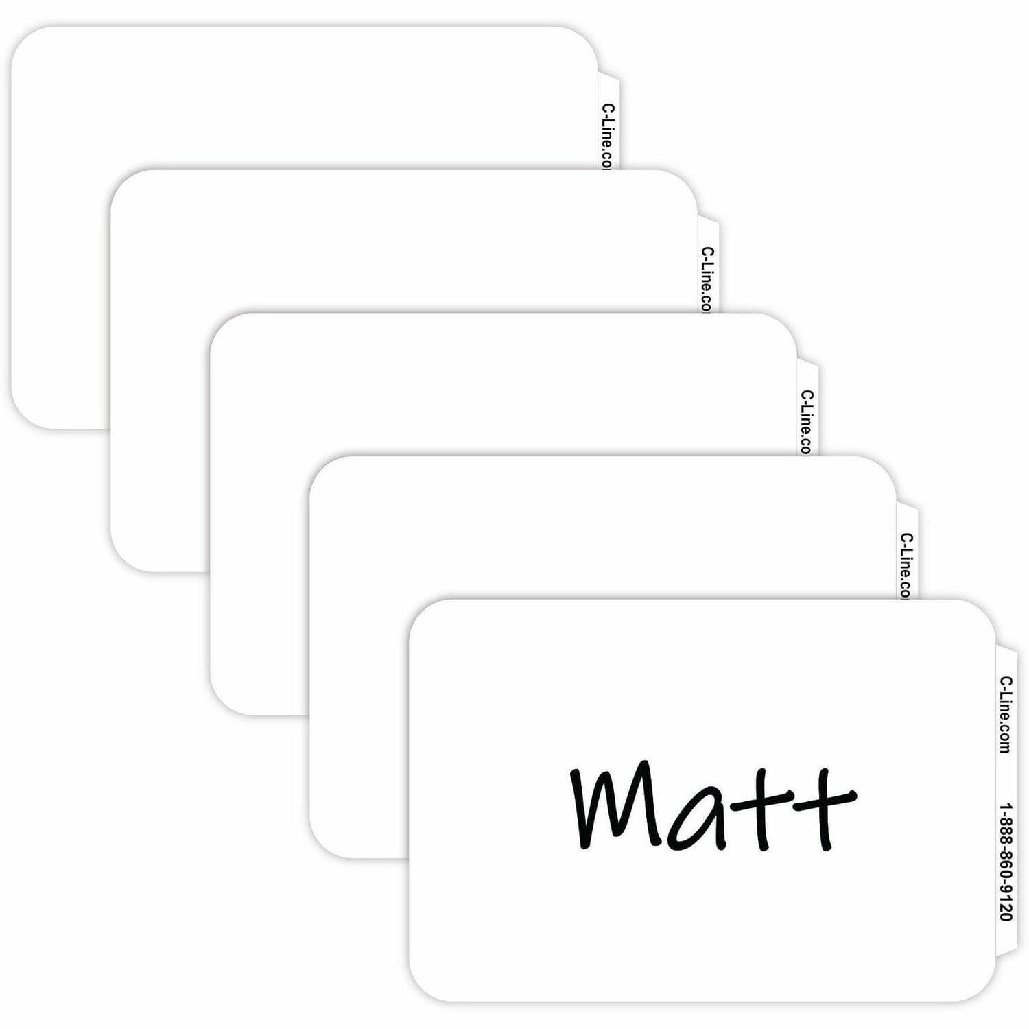 C-Line Plain White Self-adhesive Name Badges - 100 / Box