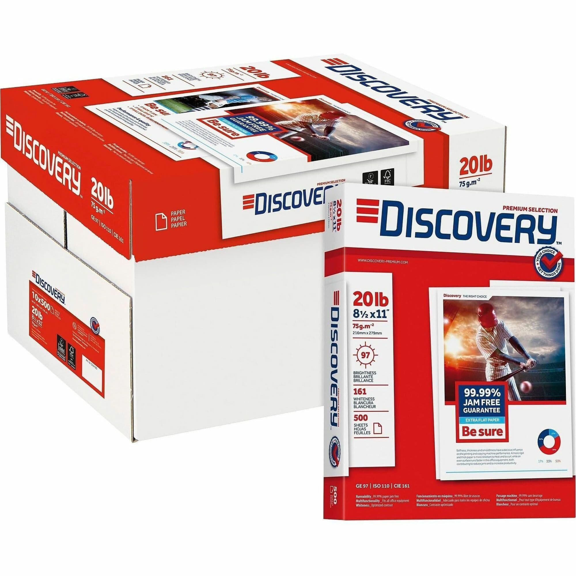 Discovery Premium Multipurpose Paper - Anti-Jam - White - 10 / Carton