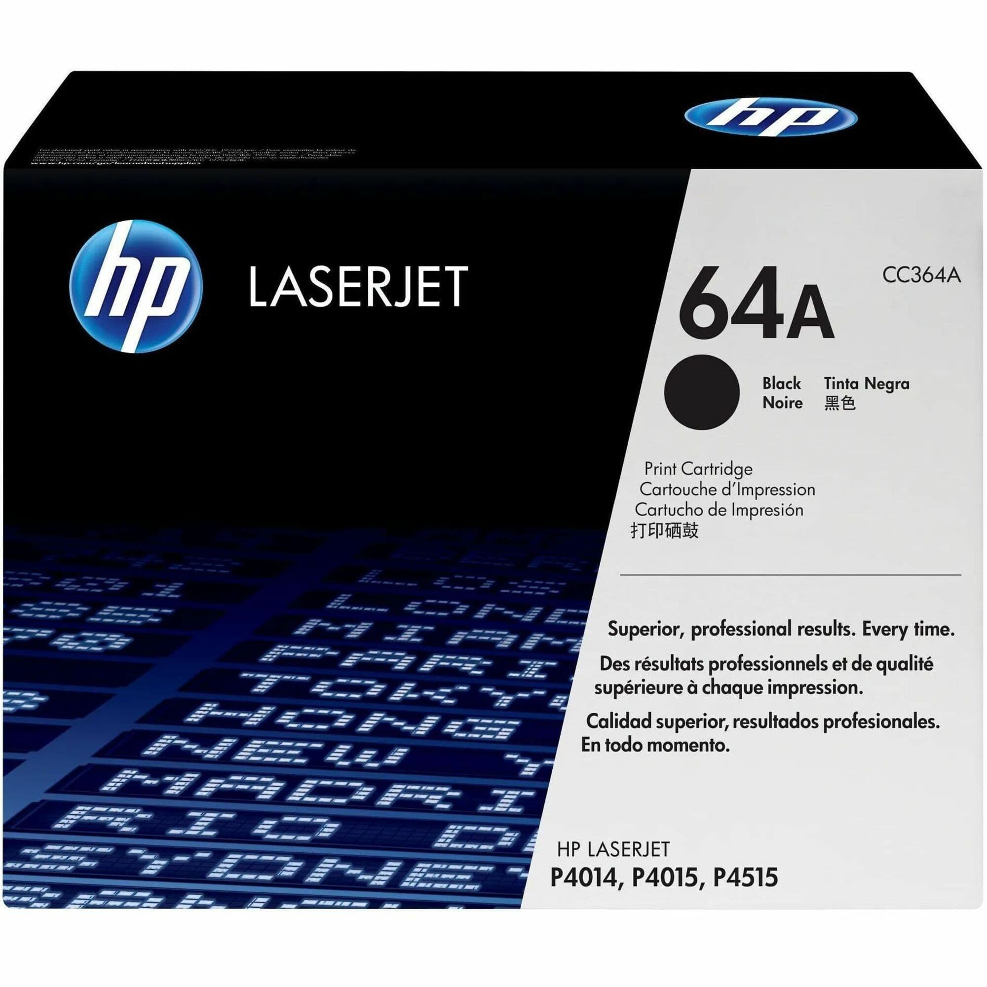 HP 64A Original Laser Toner Cartridge - Single Pack - Black - 1 Each