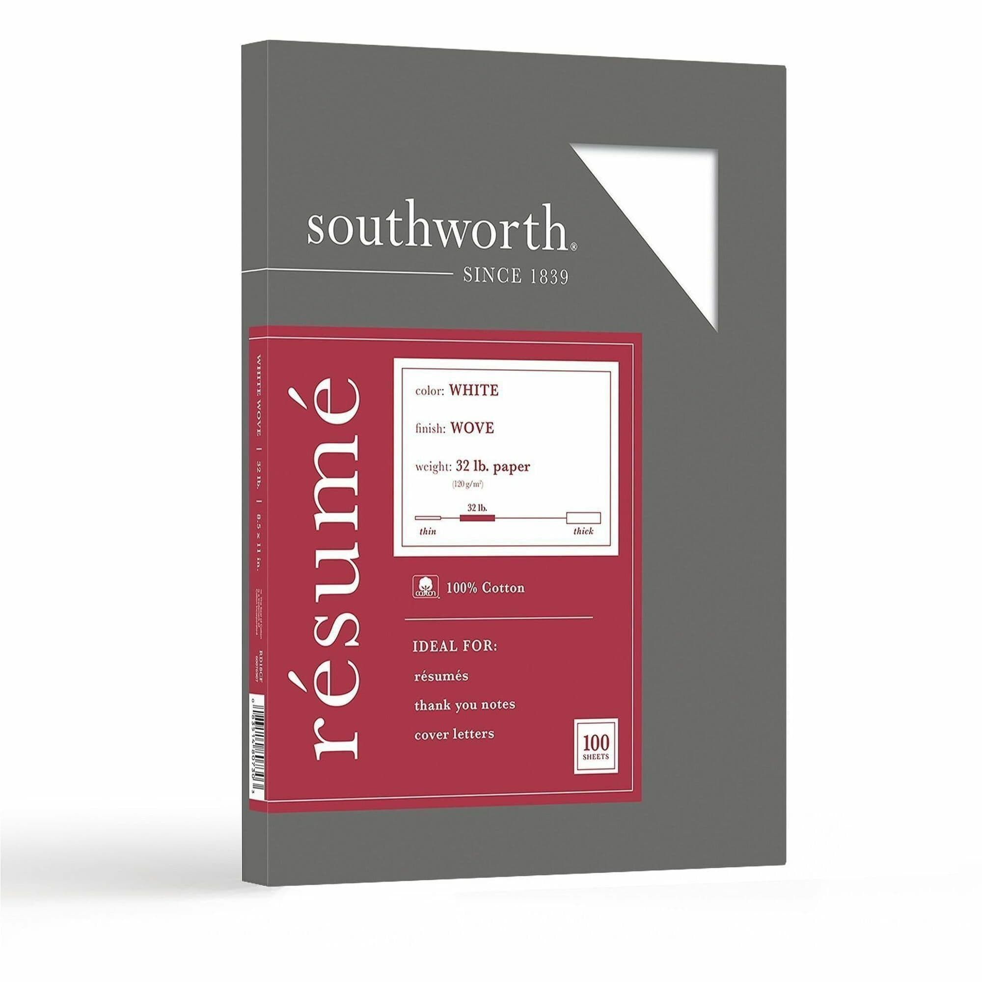 Southworth 100% Cotton Resume Paper - 100 / Box