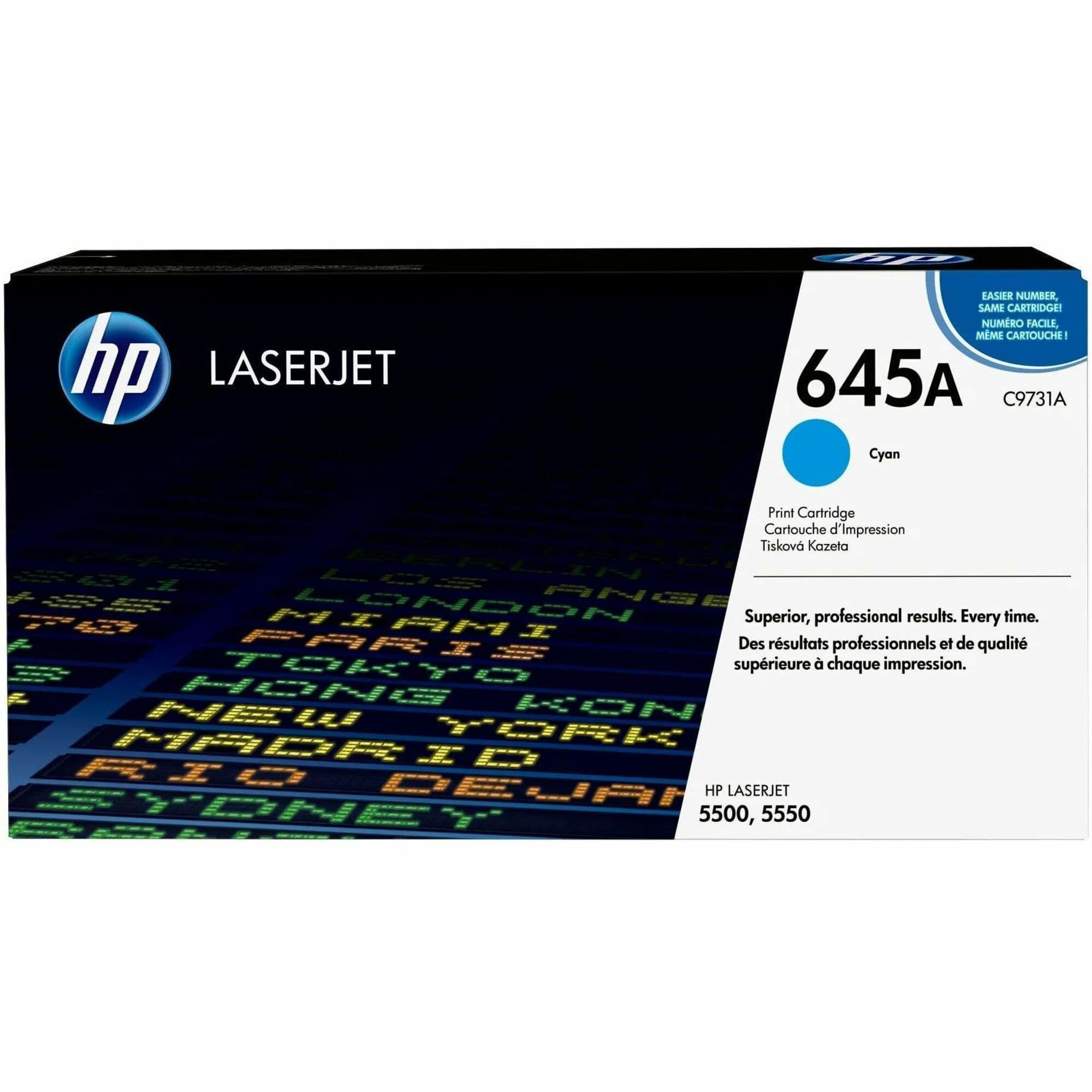 HP 645A Original Laser Toner Cartridge - Single Pack - Cyan - 1 Each