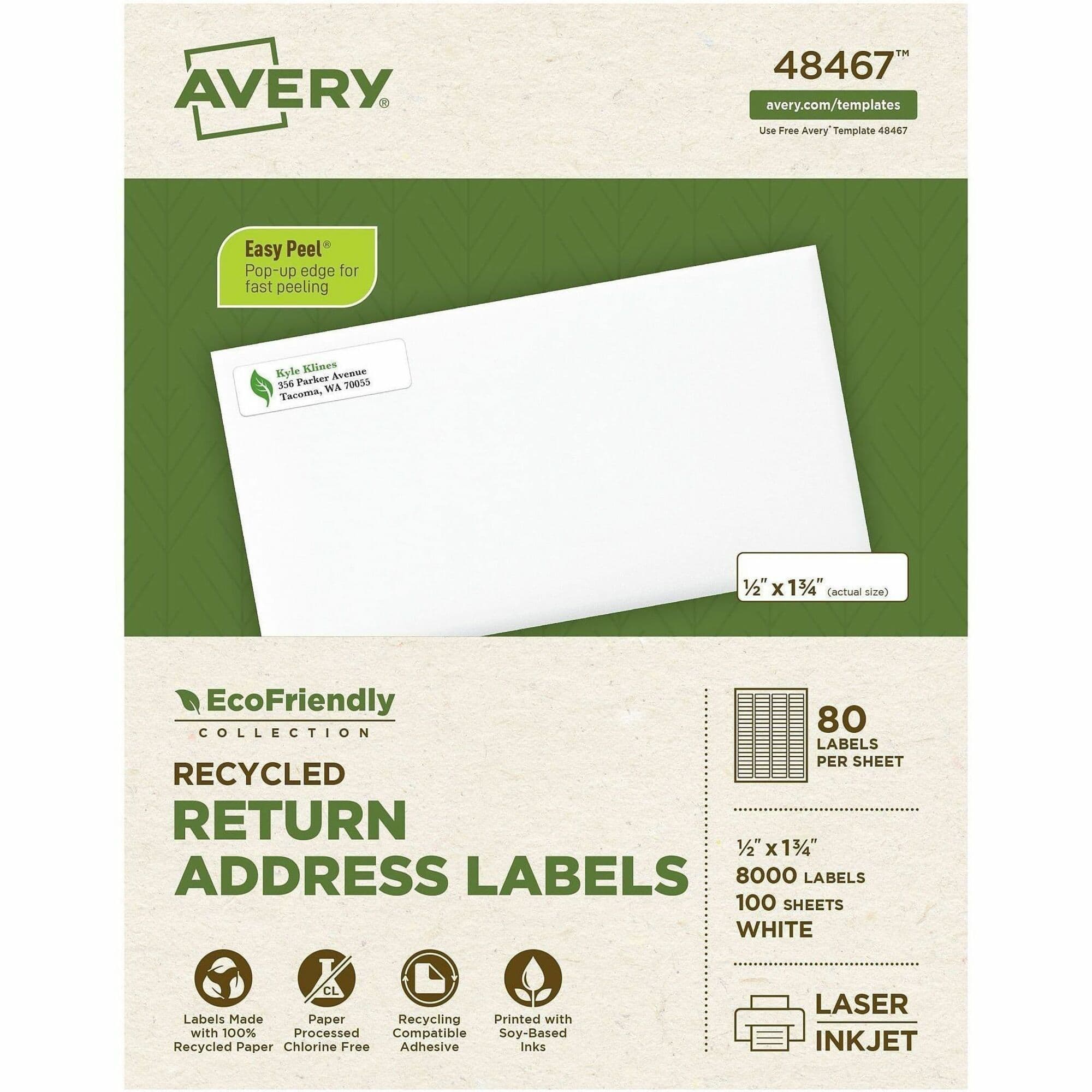 Avery® EcoFriendly Address Label - 100 / Box
