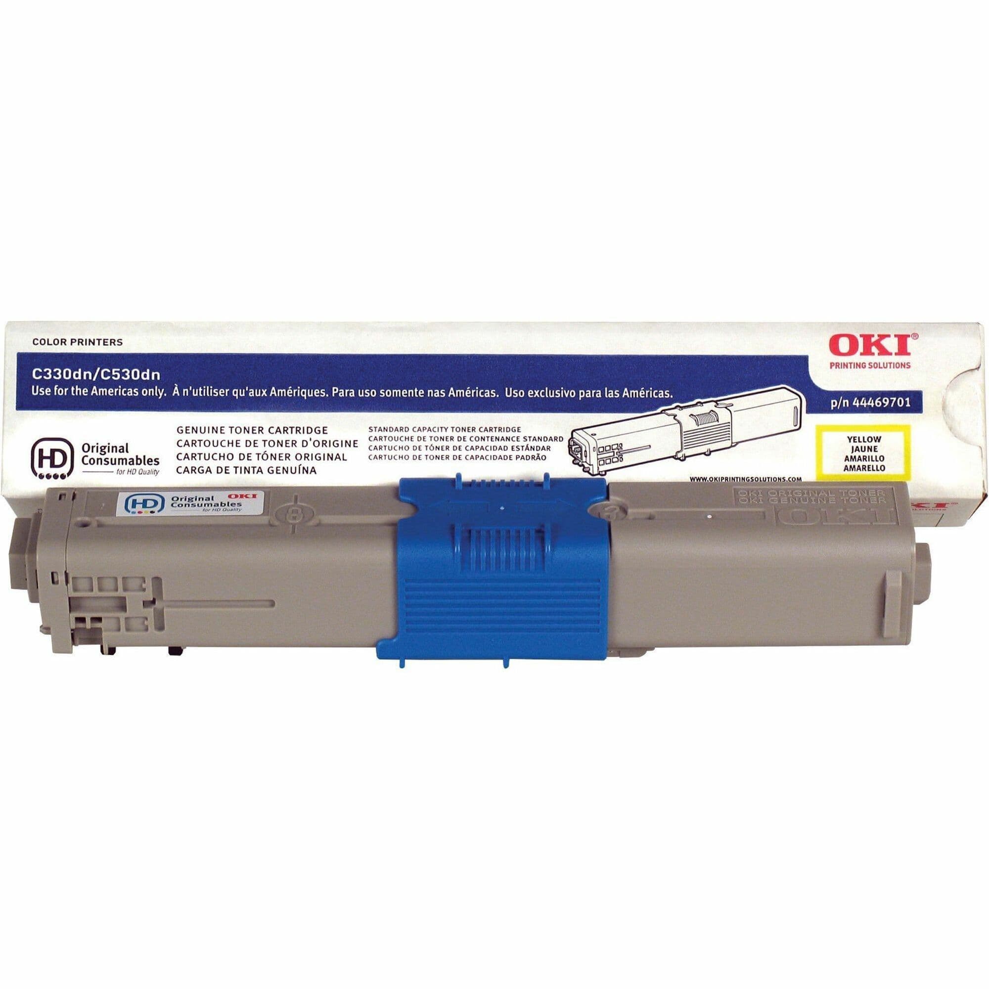 Oki Original LED Toner Cartridge - Yellow - 1 Each