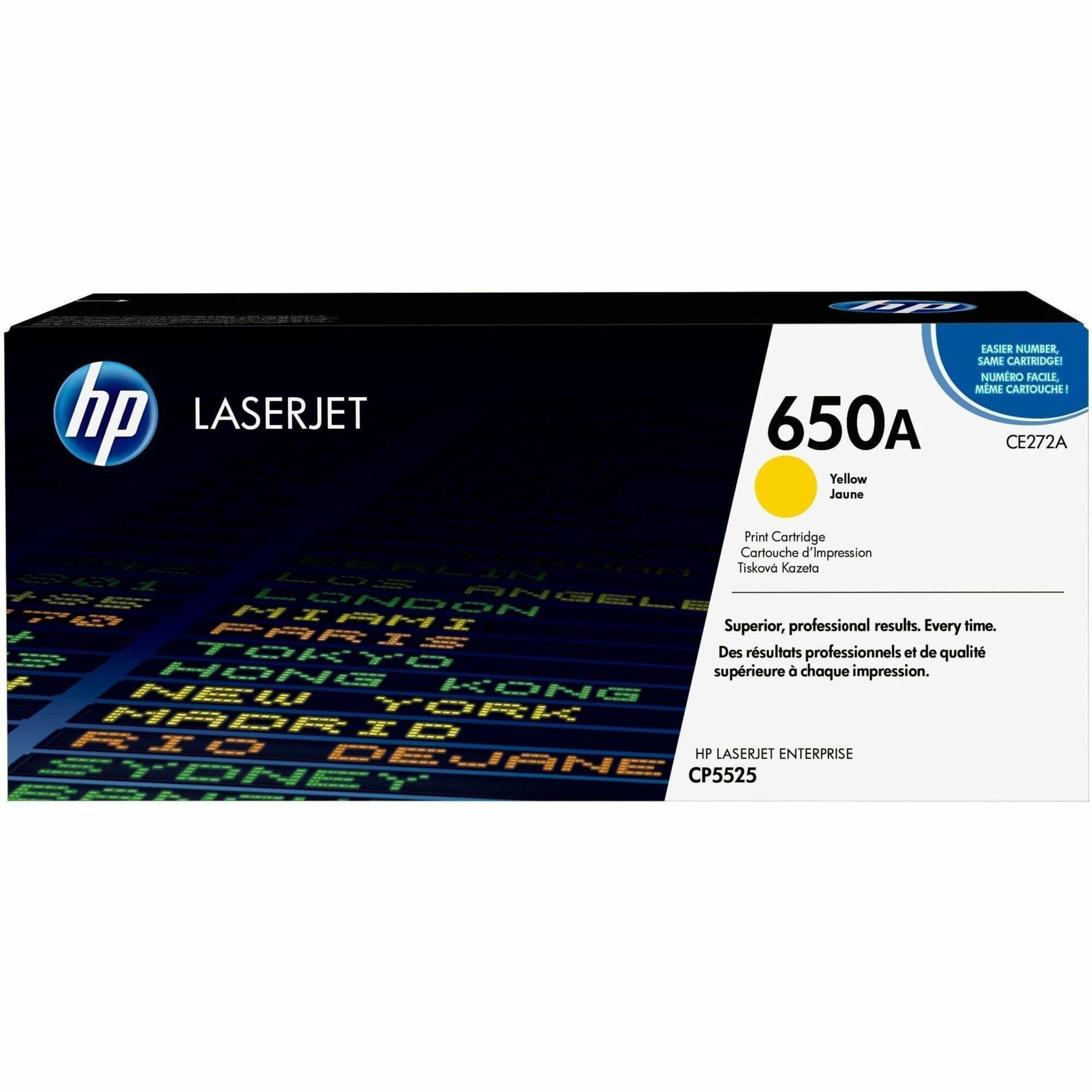 HP 650A Original Laser Toner Cartridge - Single Pack - Yellow - 1 Each