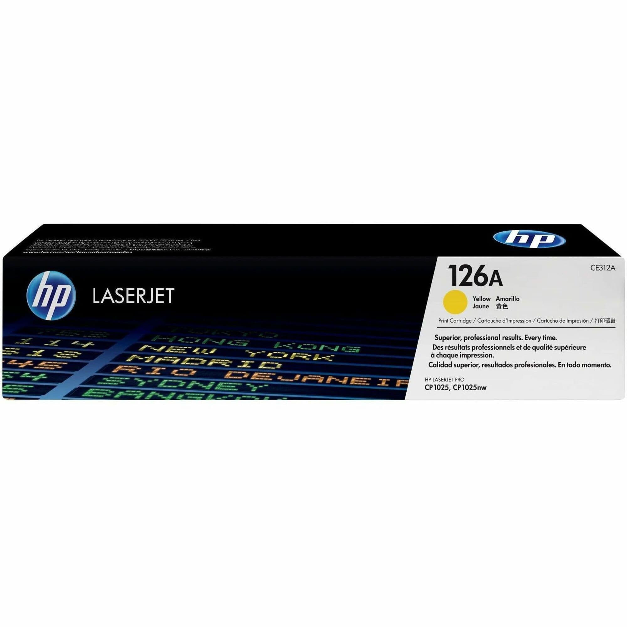 HP 126A Original Standard Yield Laser Toner Cartridge - Single Pack - Yellow - 1 Each