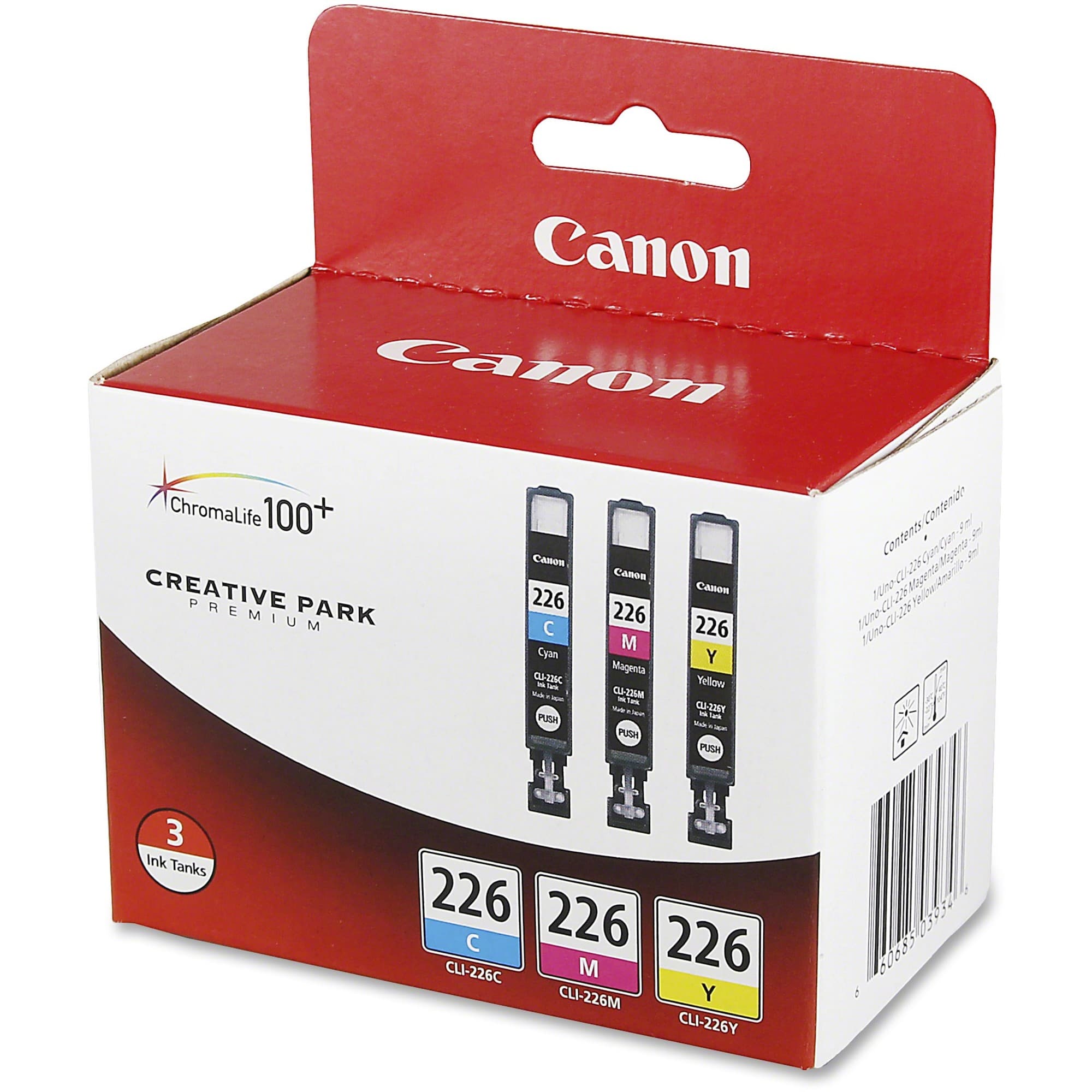 Canon CLI-226 Original Inkjet Ink Cartridge - Cyan, Magenta, Yellow - 1 Each