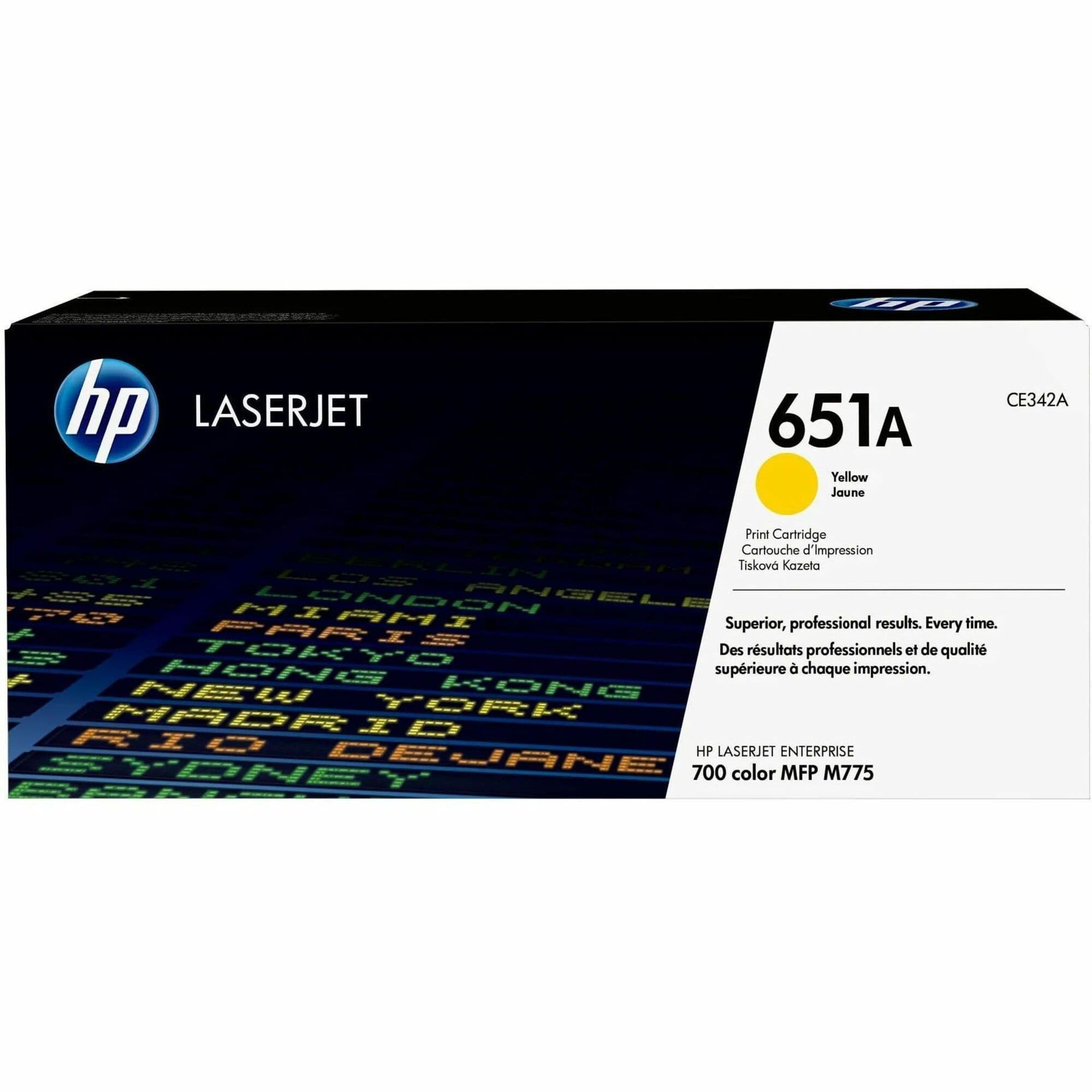 HP 651A Original Standard Yield Laser Toner Cartridge - Single Pack - Yellow - 1 Each