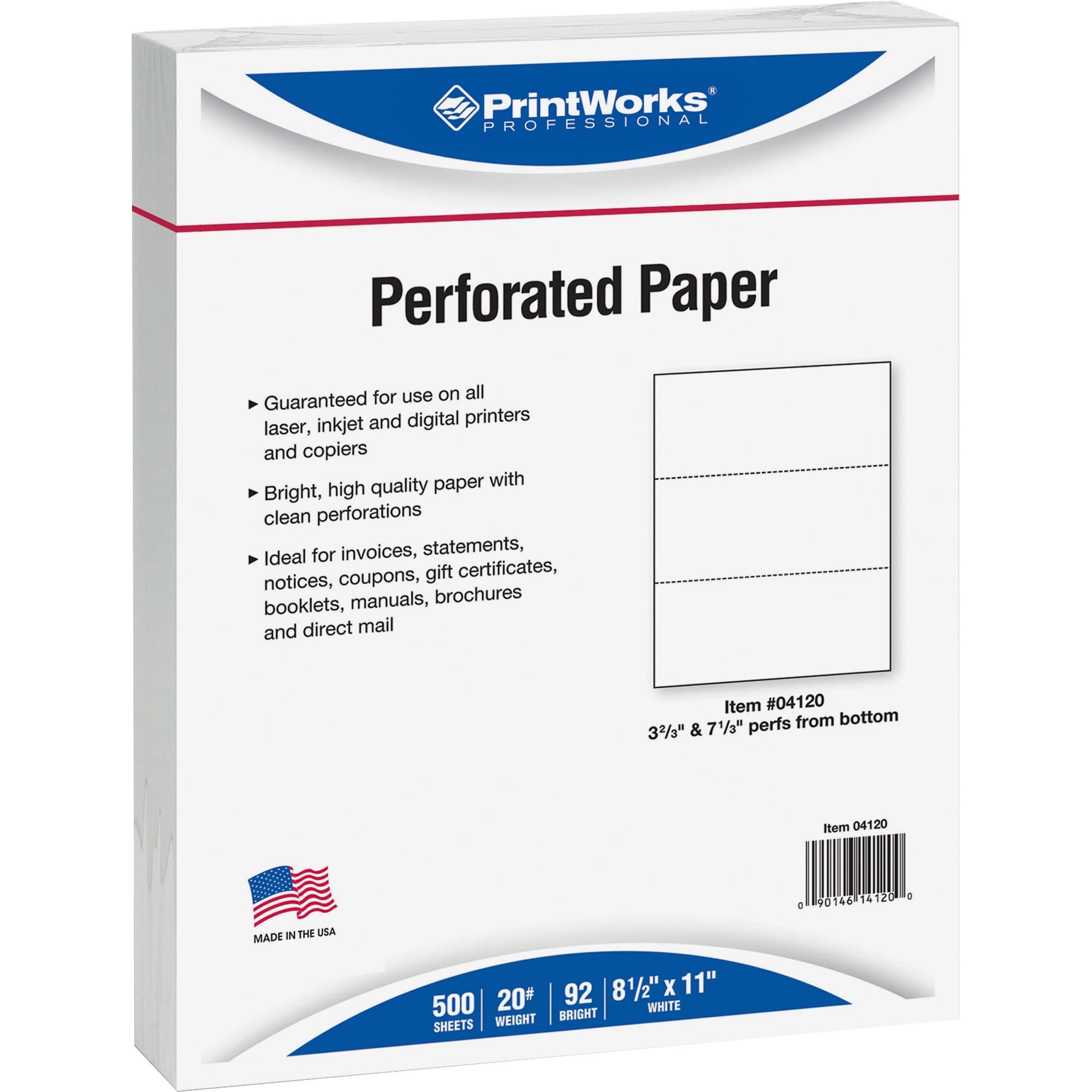 Printworks Pre-Perforated Paper for Invoices, Statements, Gift Certificates & More