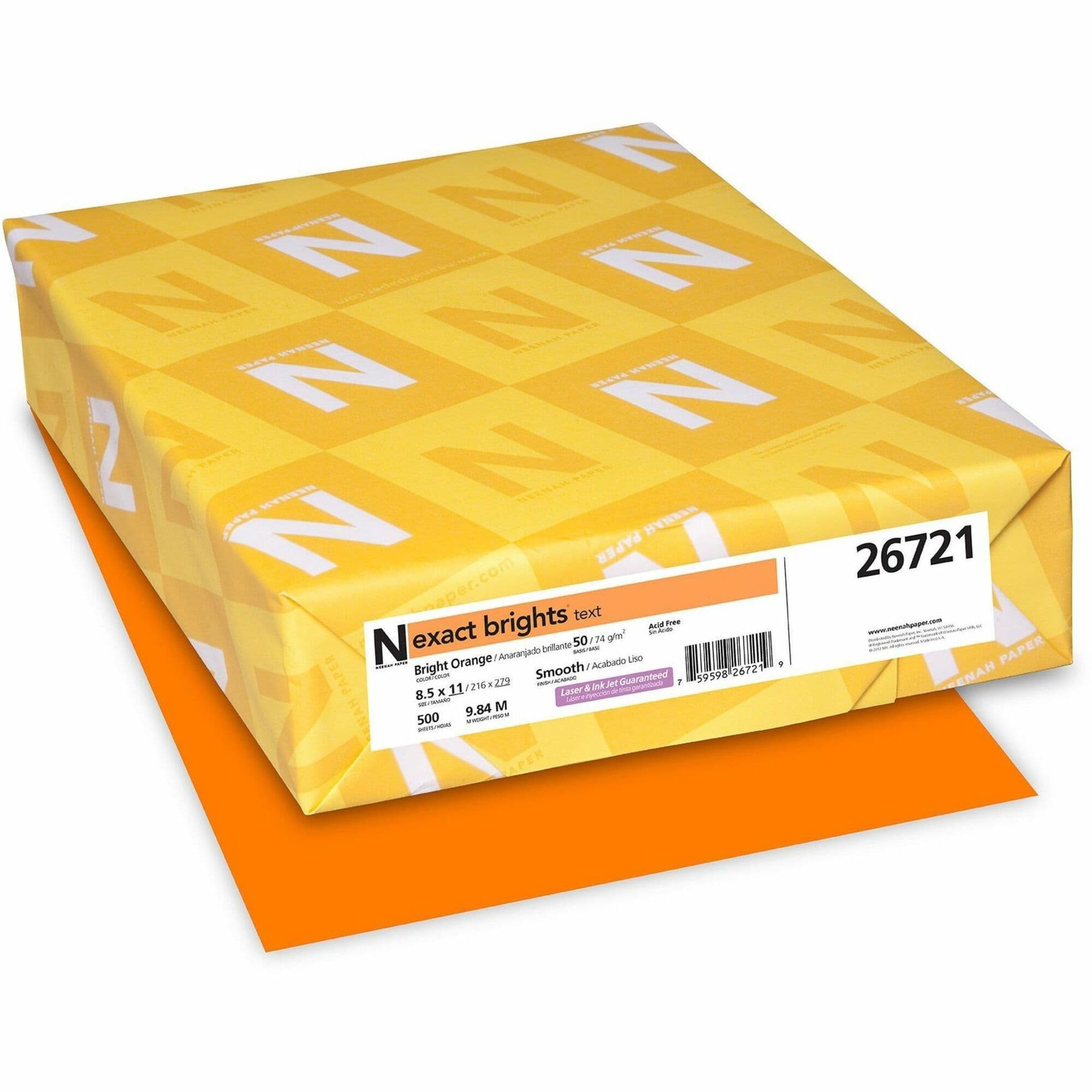 Exact Brights® Smooth Colored Paper - Orange - 500 / Pack