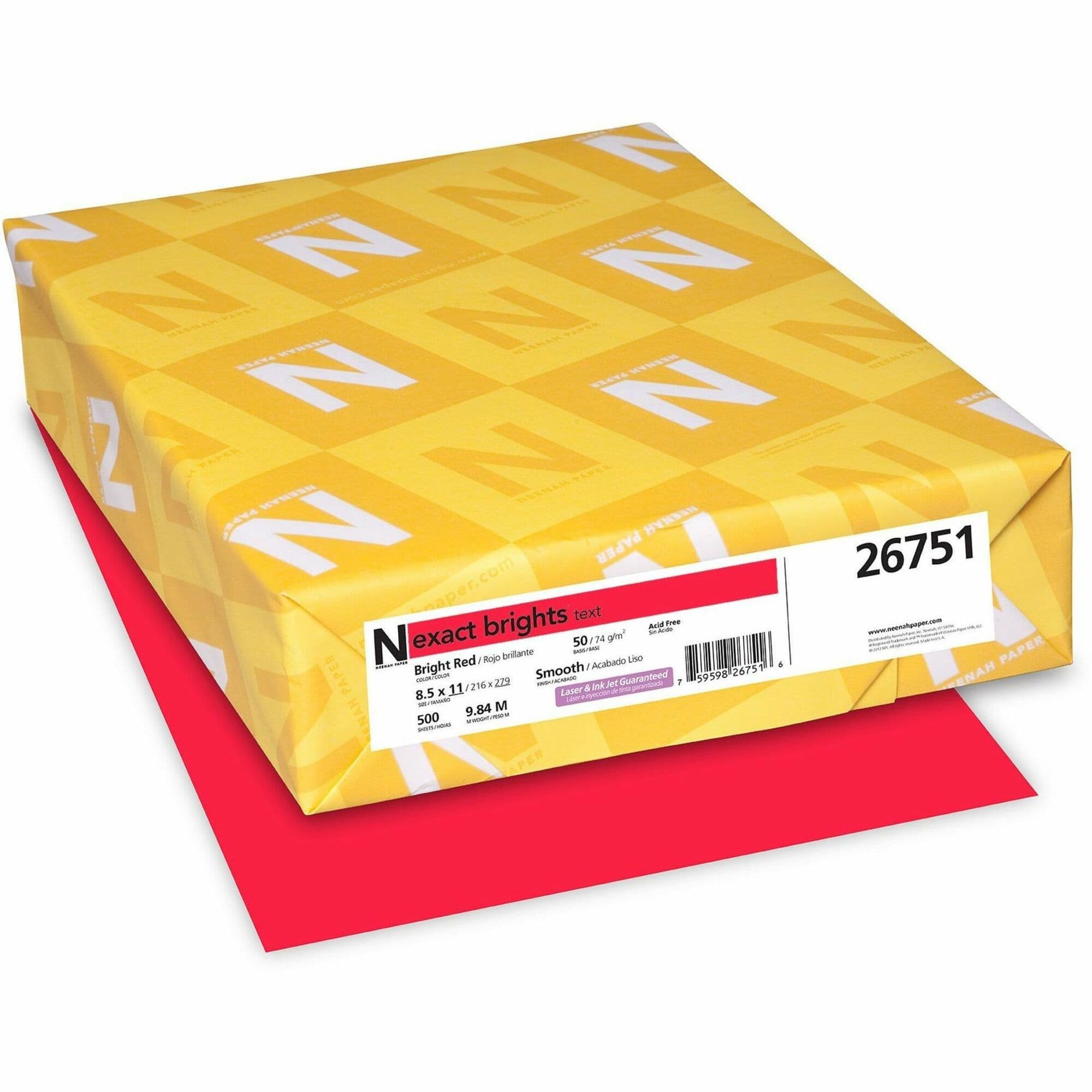 Exact Brights® Smooth Colored Paper - Red - 500 / Pack