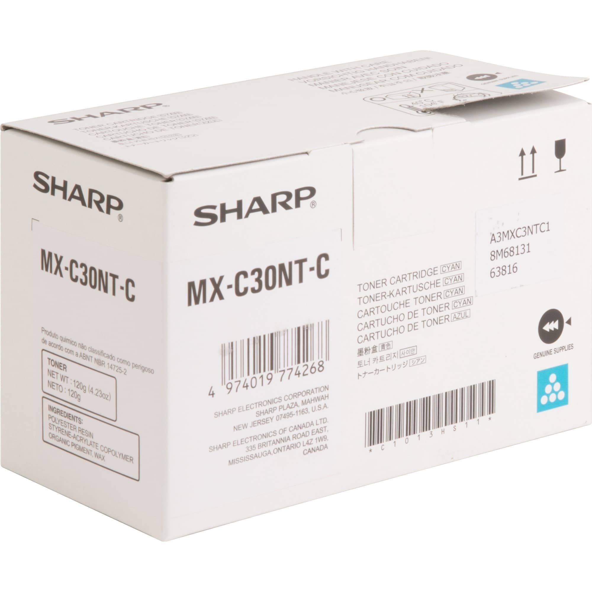 SHARP® Original High Yield Laser Toner Cartridge - Cyan - 1 Each