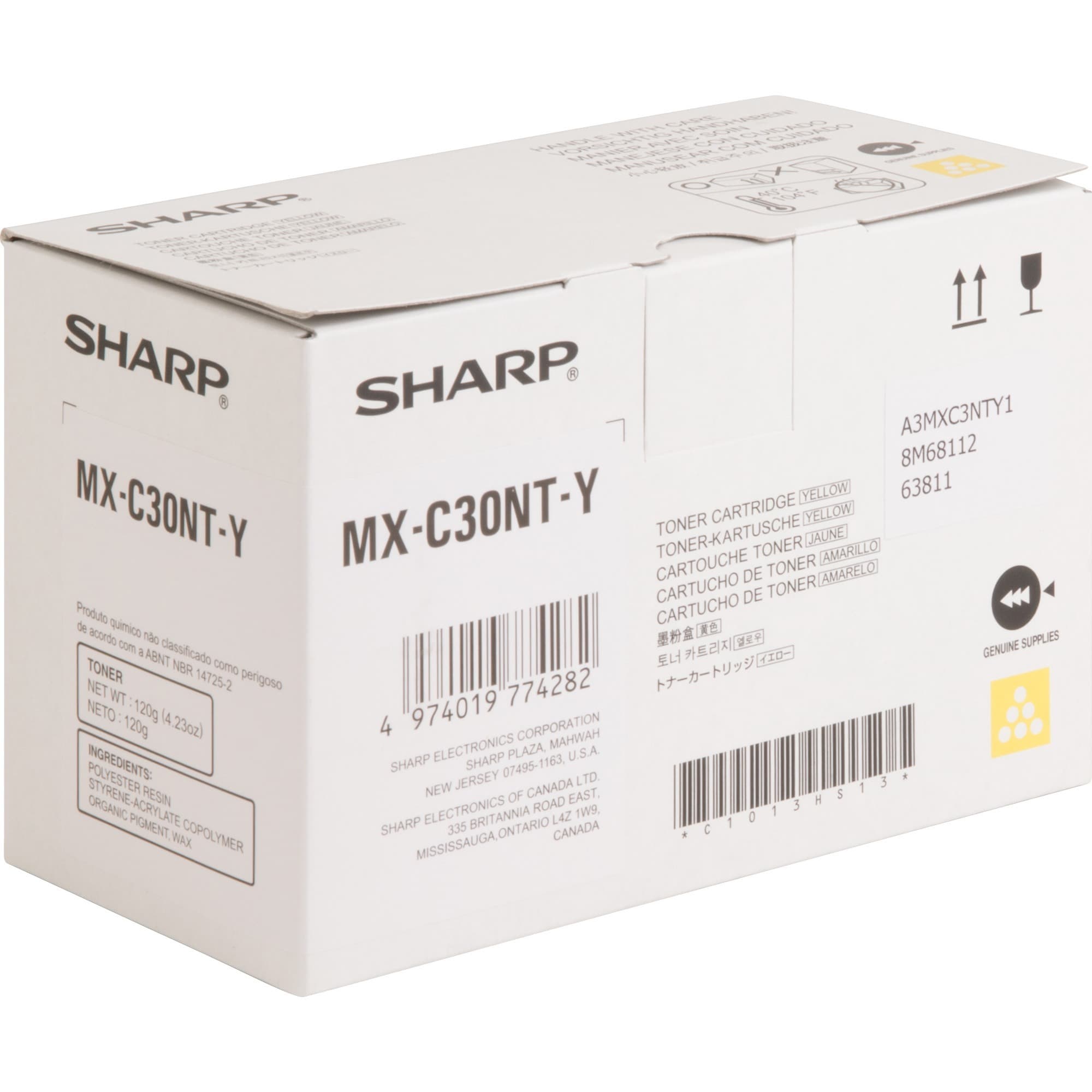 SHARP® Original Standard Yield Laser Toner Cartridge - Yellow - 1 Each