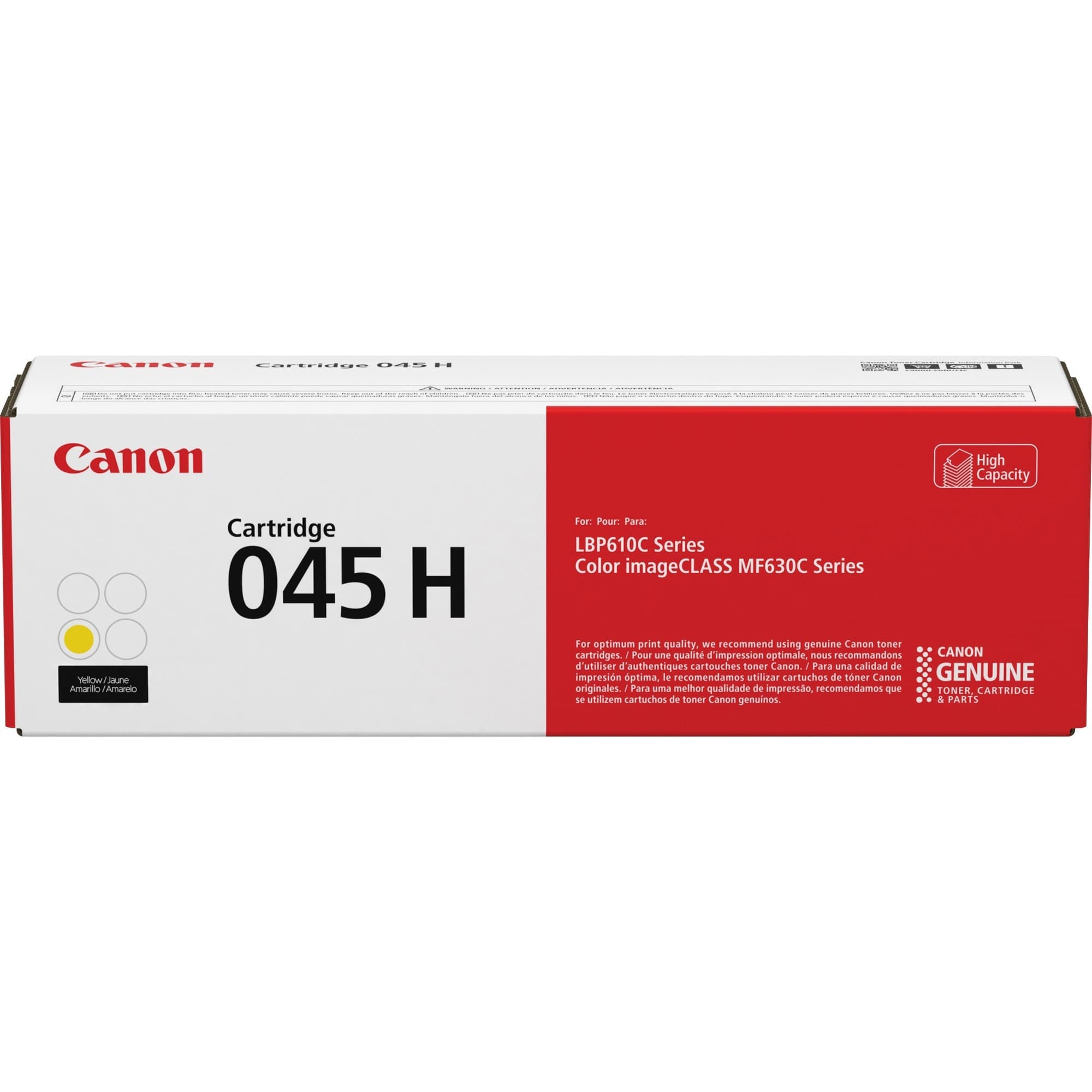 Canon 045 Original High Yield Toner Cartridge - Yellow - 1 Each