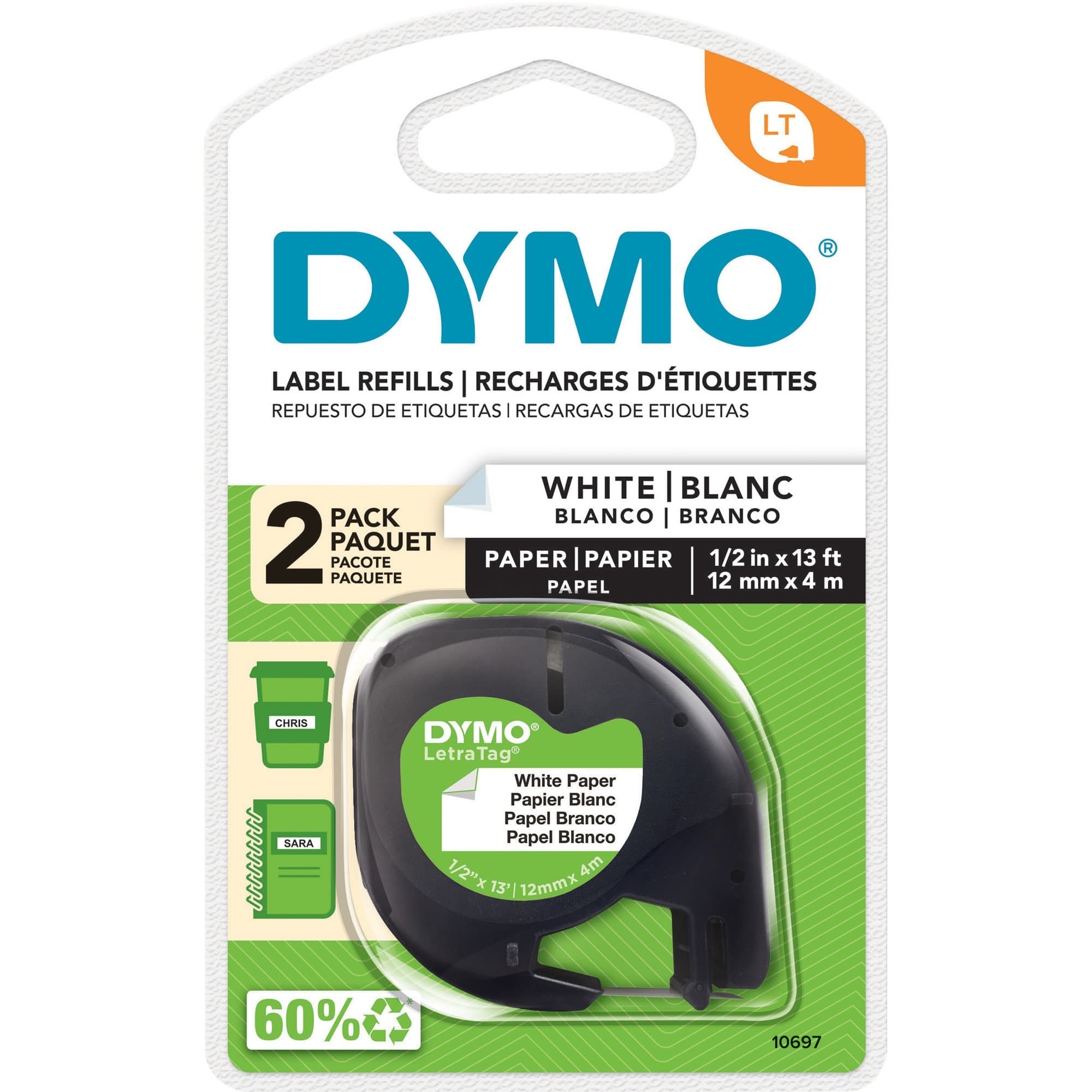 Dymo LetraTag Electronic Labelmaker Tape - 3 / Box