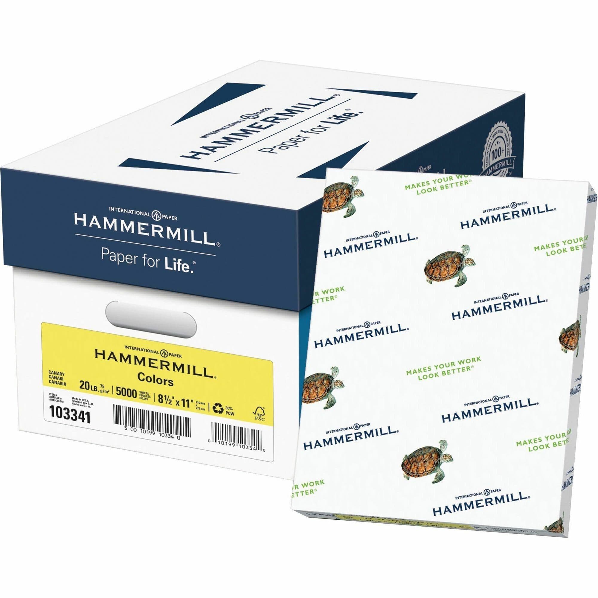 Hammermill Colors Recycled Copy Paper - Canary - 10 / Carton
