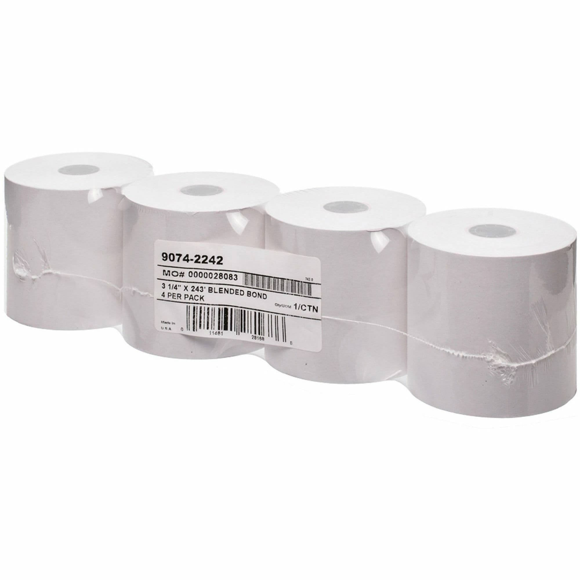 ICONEX 1-ply Blended Bond Paper POS Receipt Roll - 4 / Pack