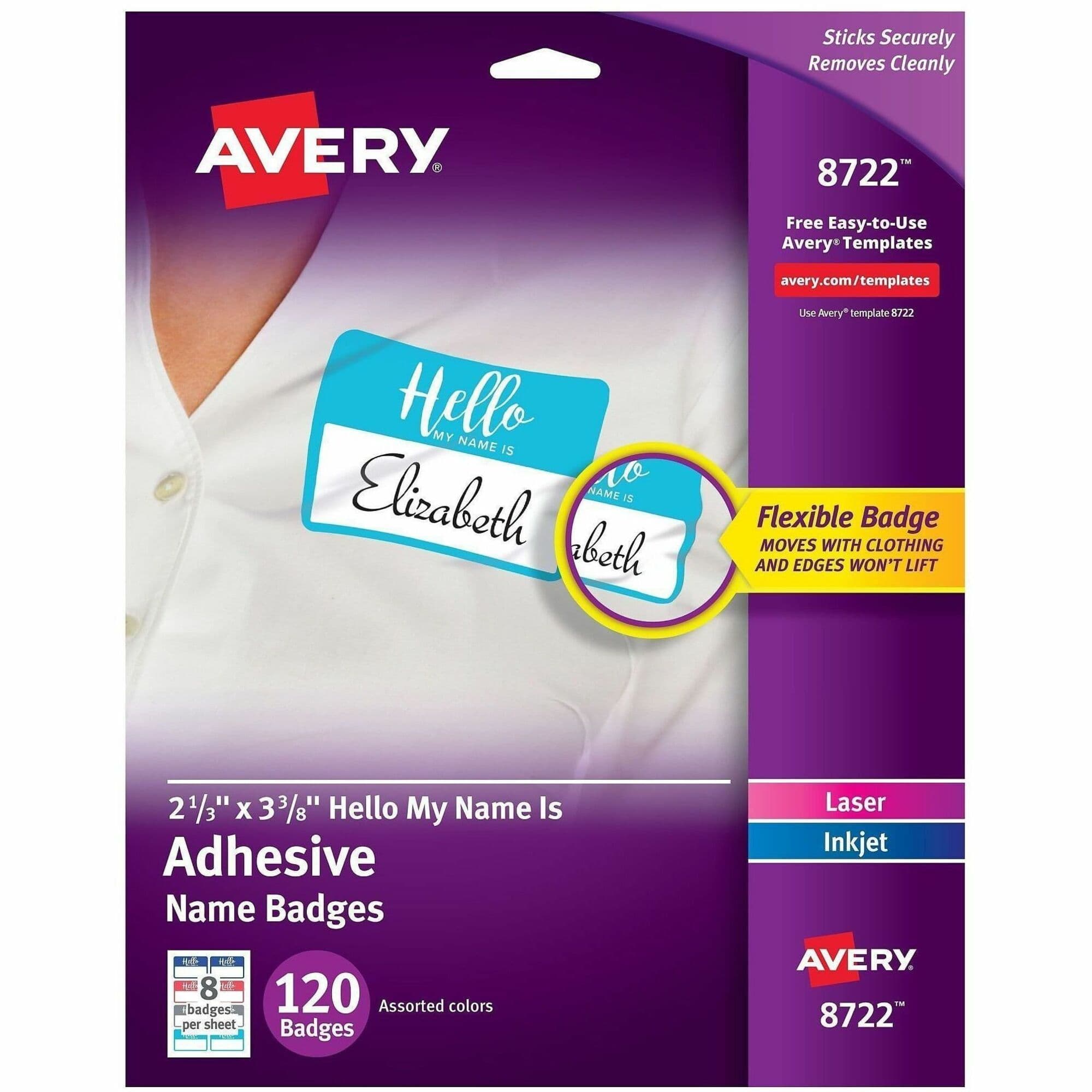 Avery® Self-Adhesive Name Tags - 120 / Pack