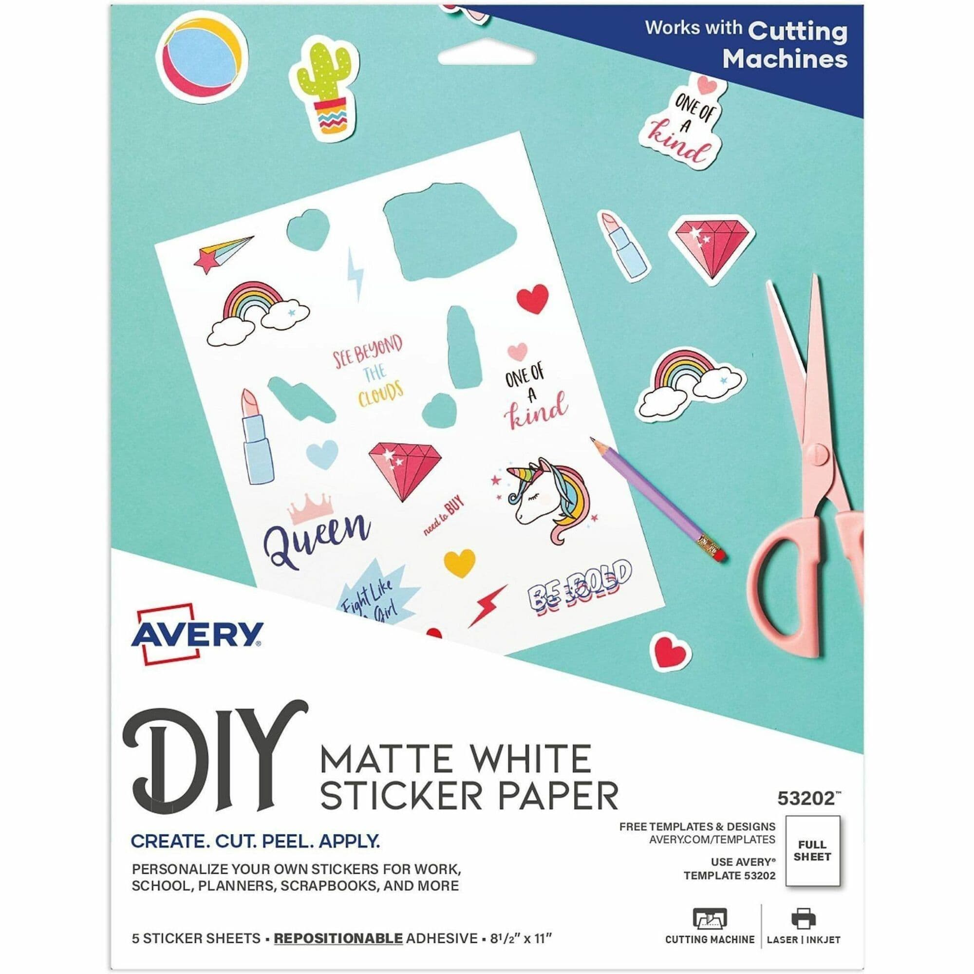 Avery® Matte White Sticker Project Paper - 6 / Carton