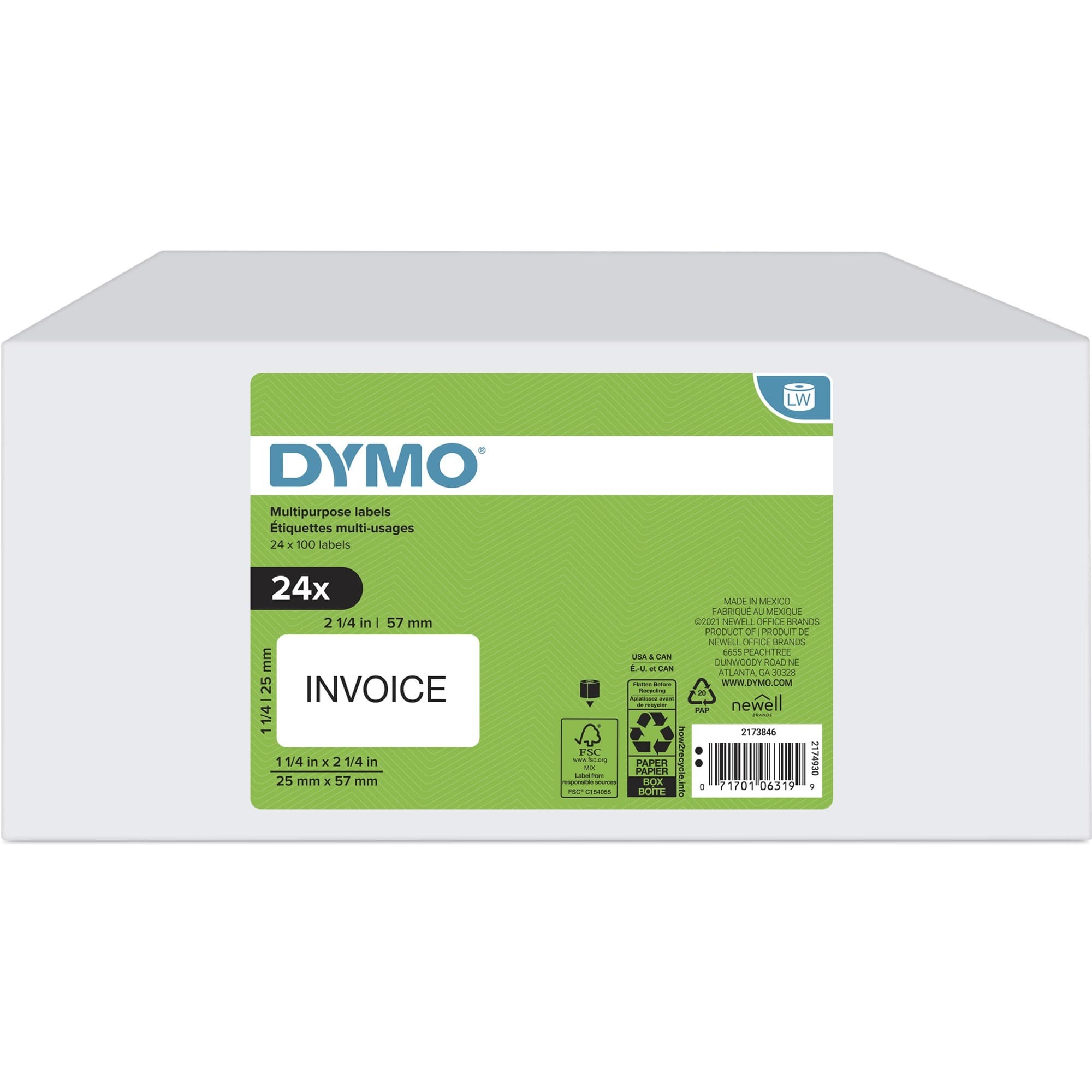 Dymo Multipurpose White Medium Labels - 24 / Box