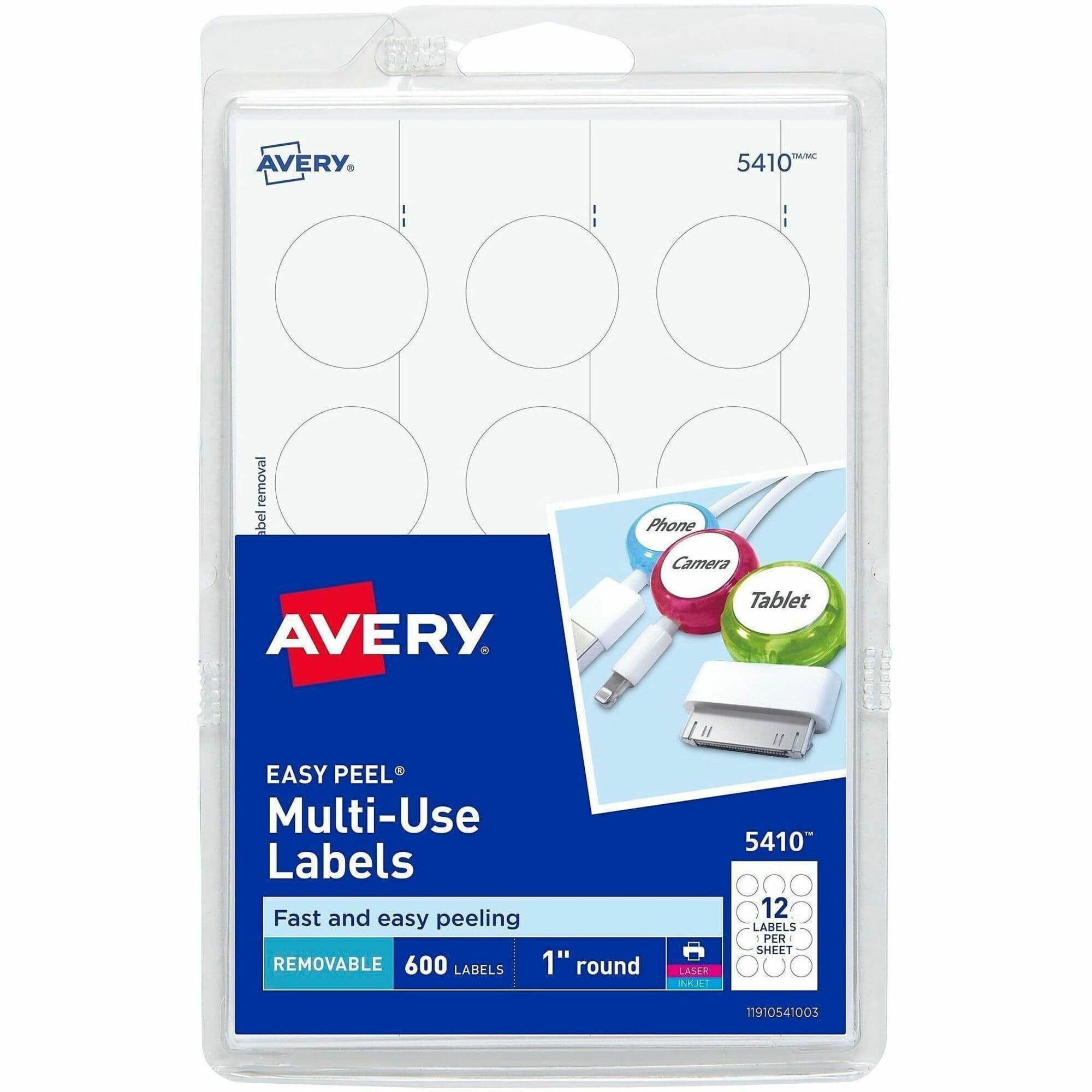 Avery® Removable ID Labels - 600 / Pack