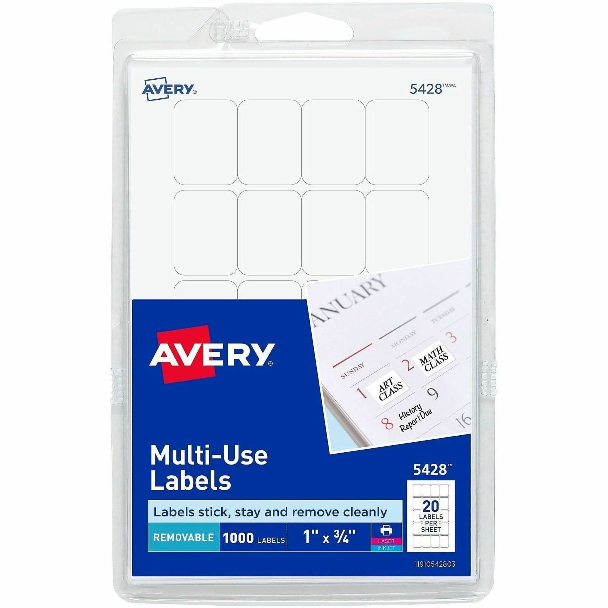 Avery® Removable ID Labels - 1000 / Pack