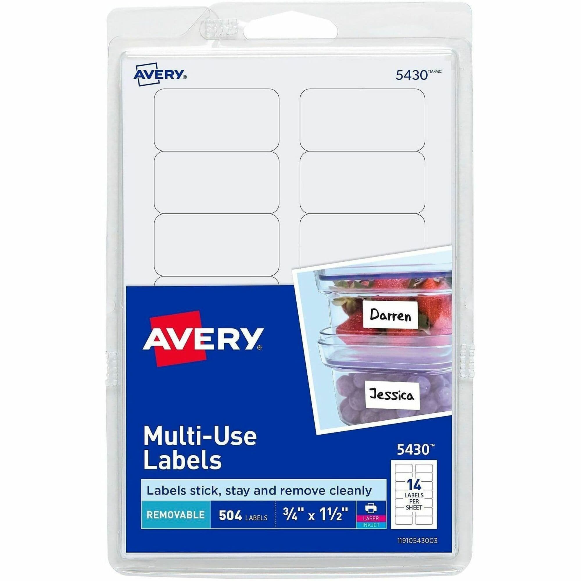 Avery® Removable ID Labels - 504 / Pack