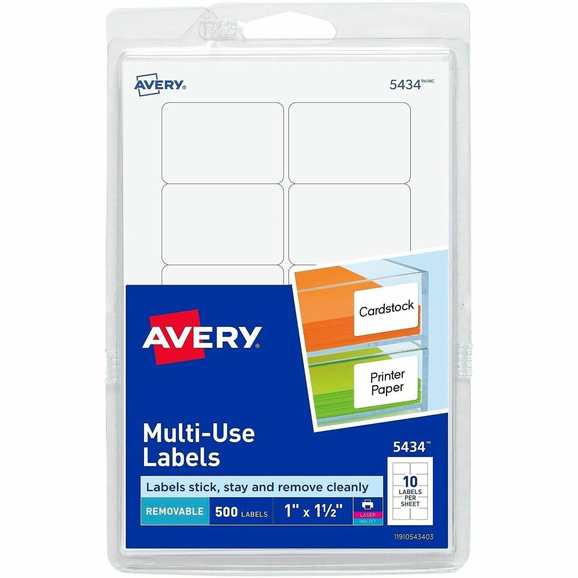 Avery® Removable ID Labels - 500 / Pack