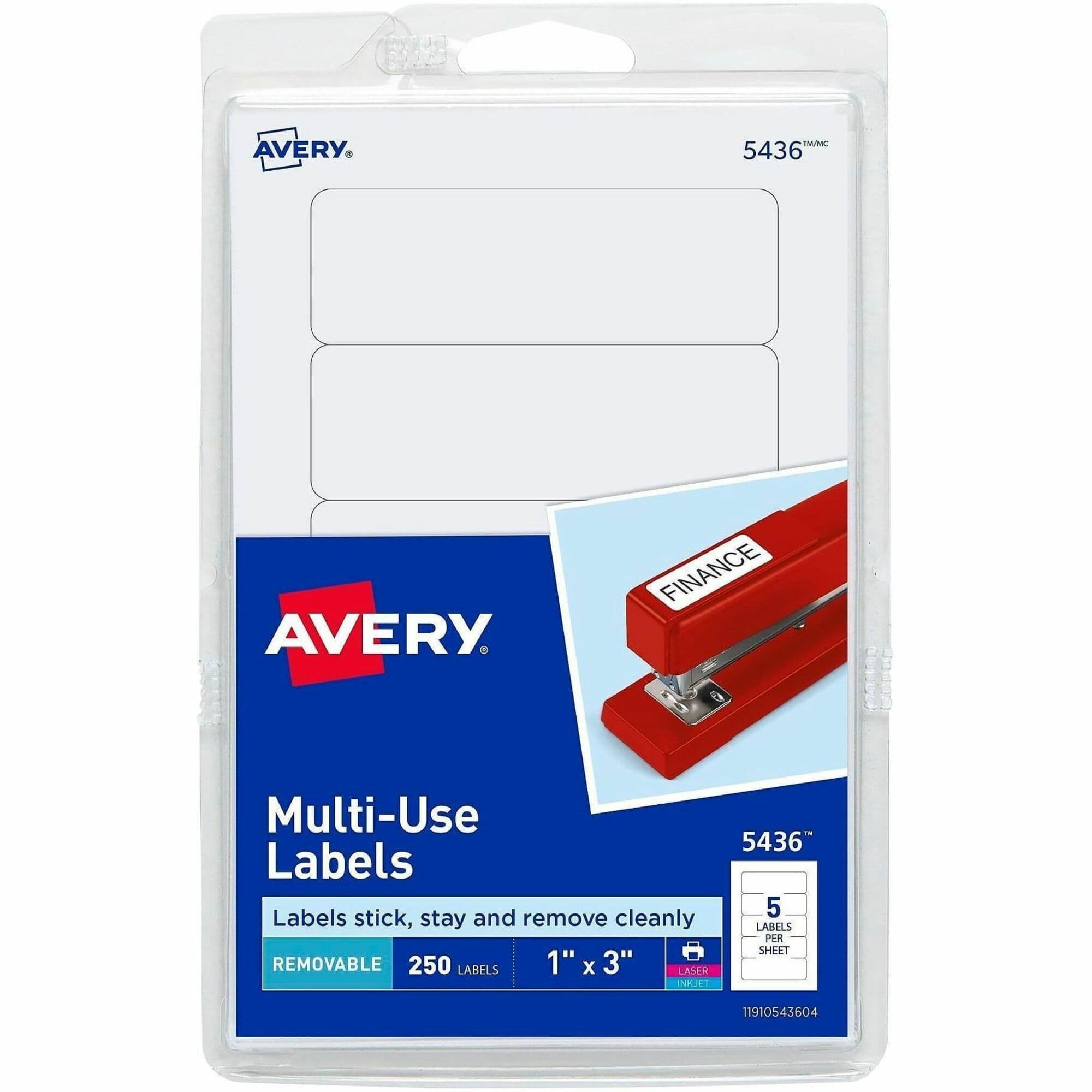 Avery® Removable ID Labels - 250 / Pack