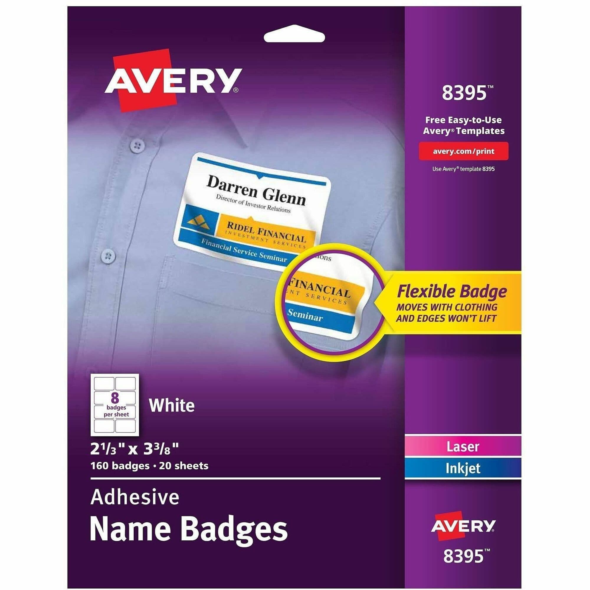 Avery® Adhesive Name Badges - 160 / Pack