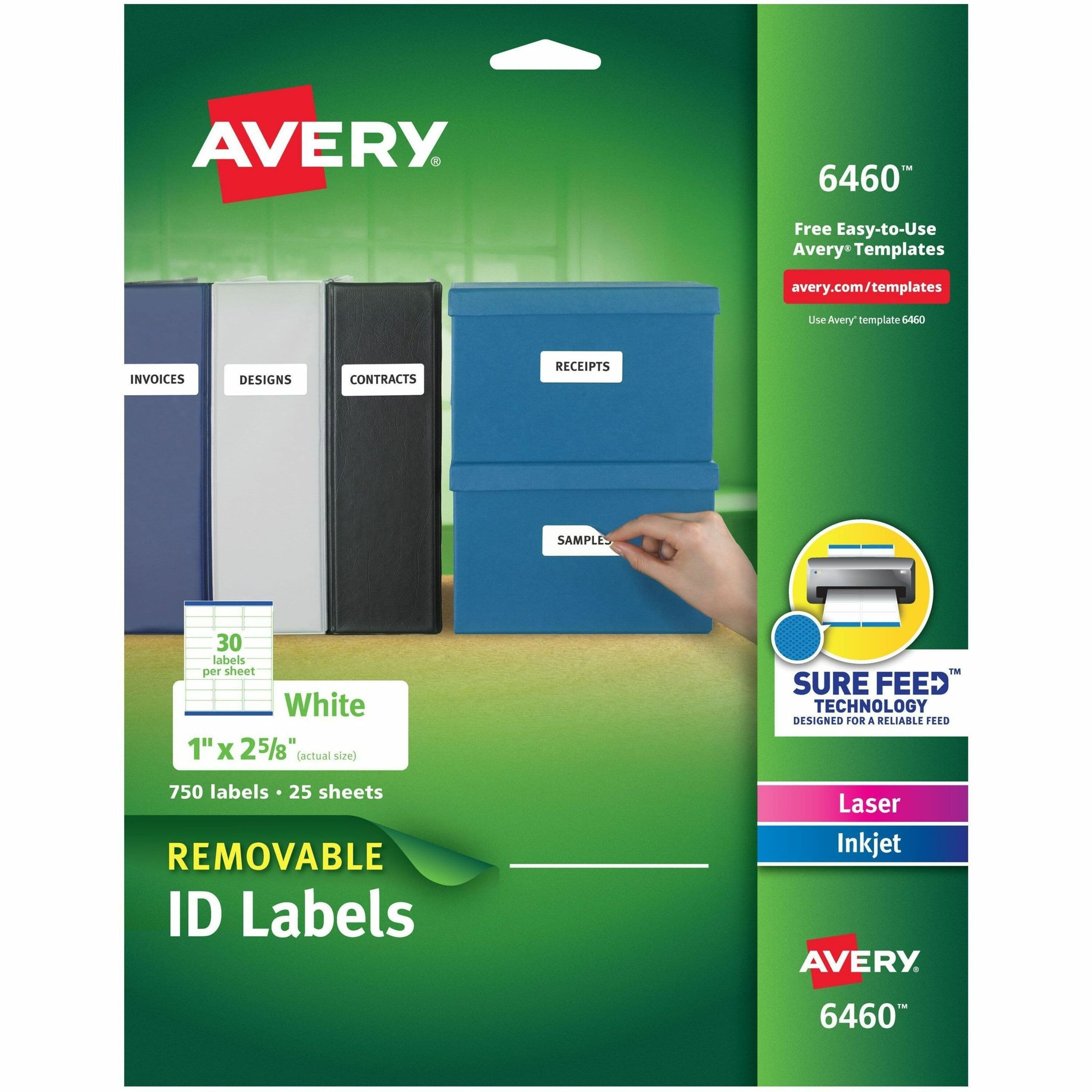 Avery® Removable I.D. Laser/Inkjet Labels - 750 / Pack