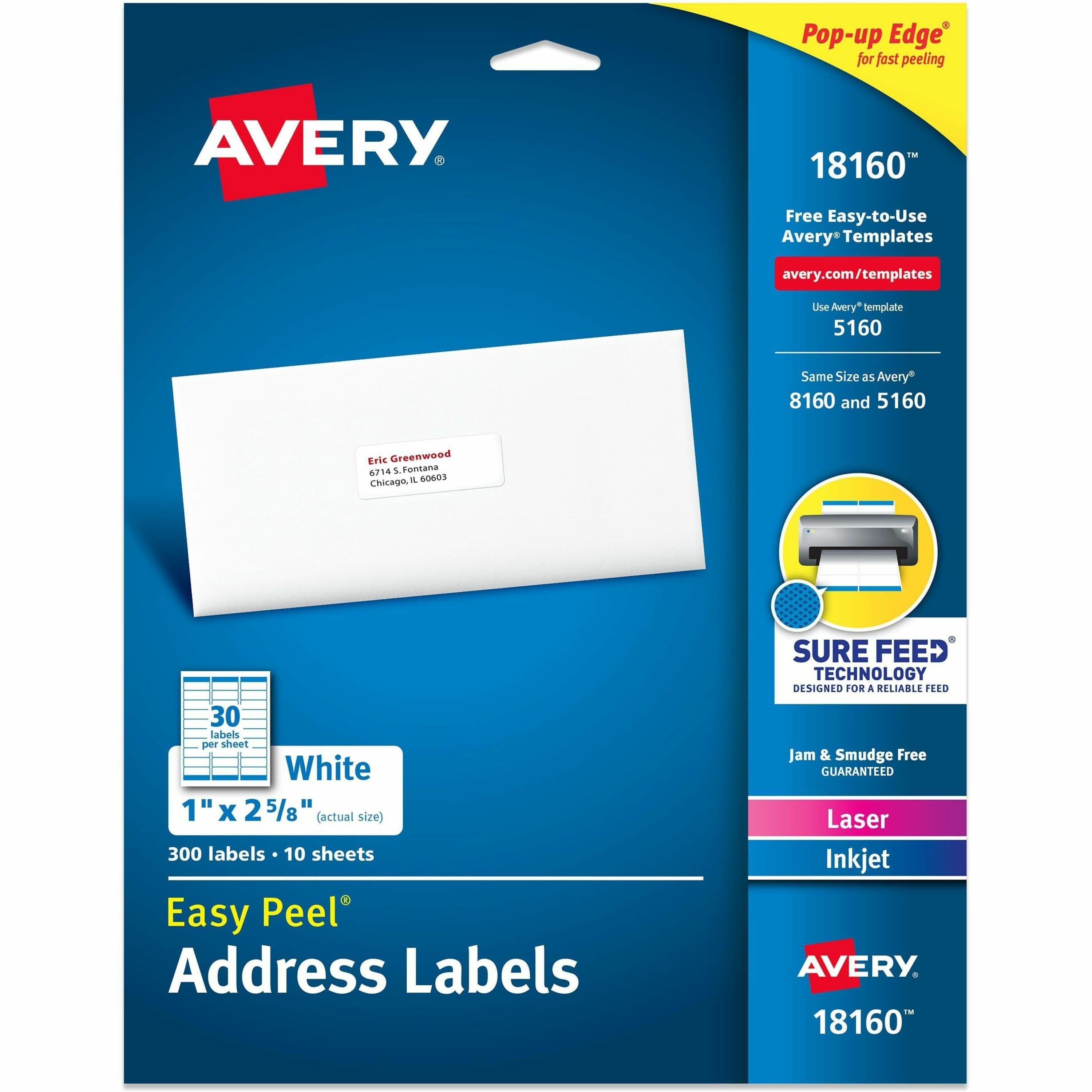 Avery® Easy Peel Address Labels - Sure Feed Technology - 300 / Pack