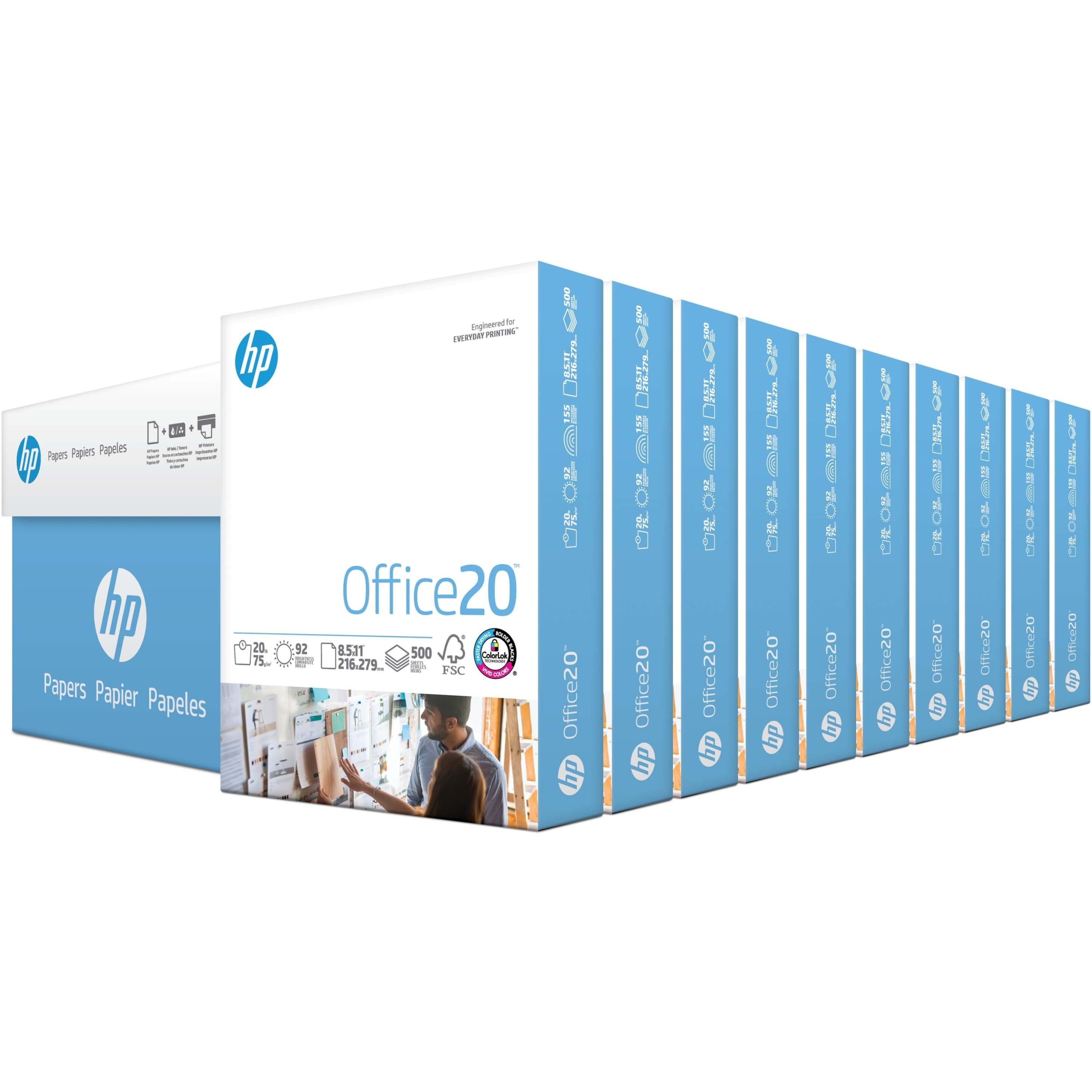 HP Office20 Paper - White - 10 / Carton