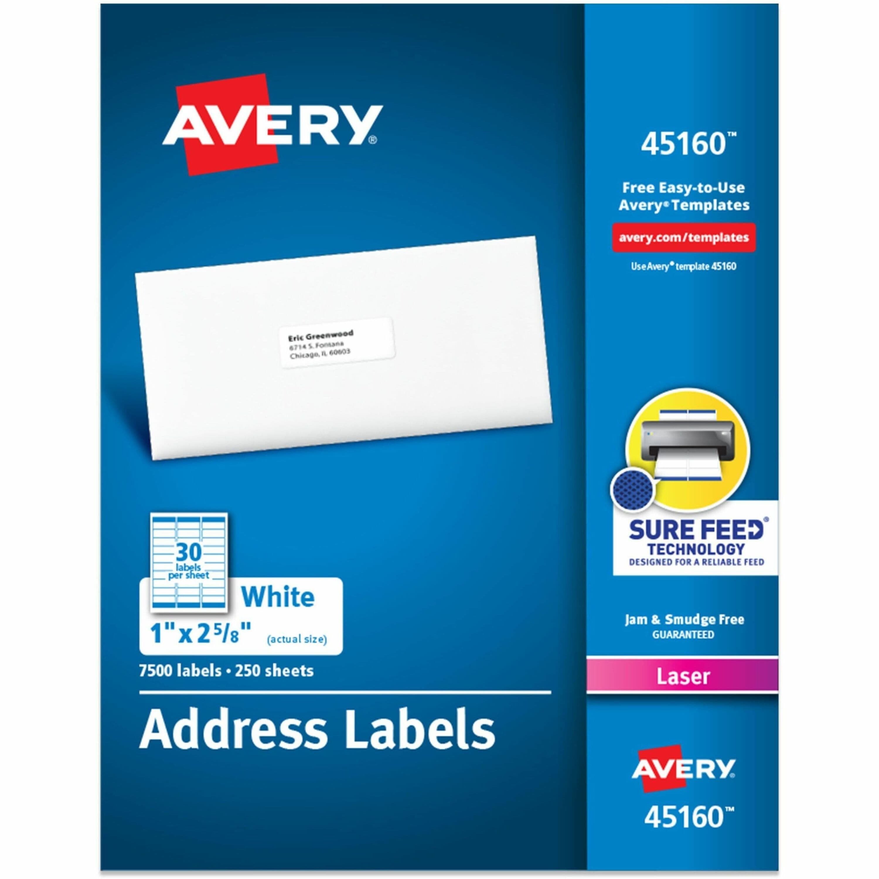 Avery® Address Labels - Sure Feed Technology - 250 / Box