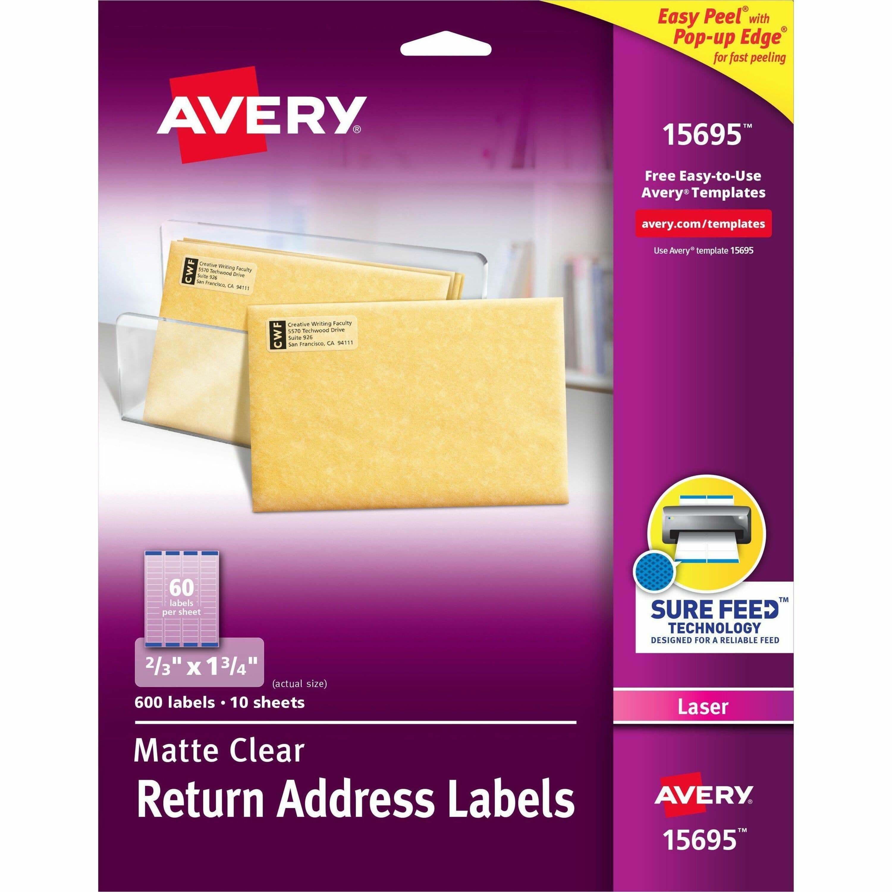 Avery® Easy Peel Return Address Labels - 600 / Pack