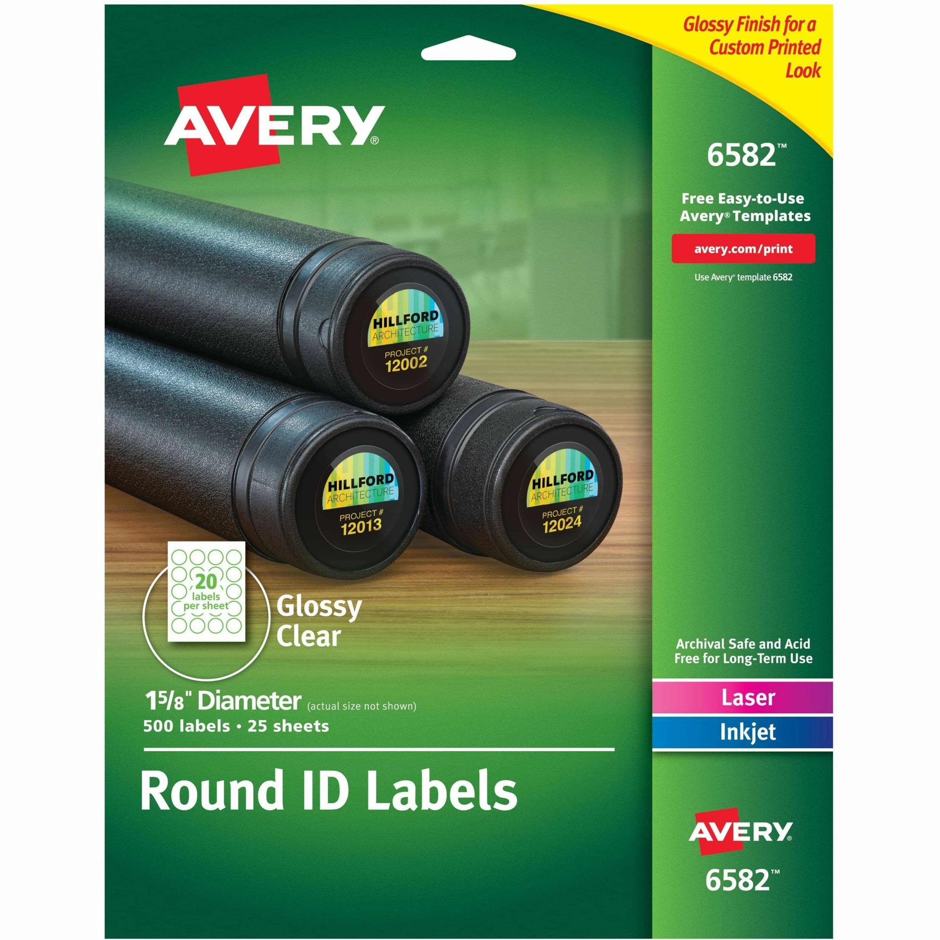 Avery® Glossy Permanent Multipurpose Round Labels - 500 / Pack