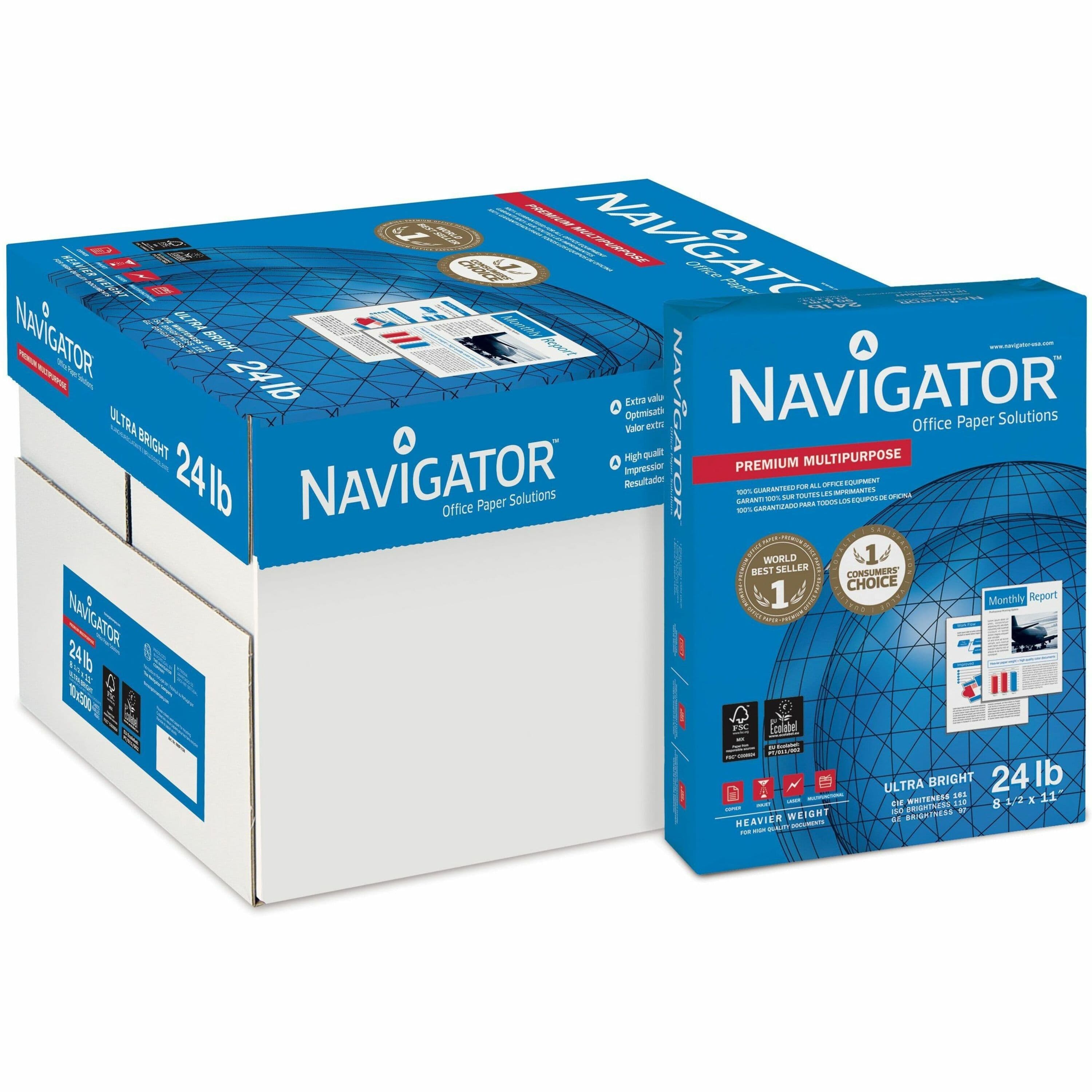 Navigator Premium Multipurpose Trusted Performance Paper - Extra Opacity - Bright White - 10 / Carton