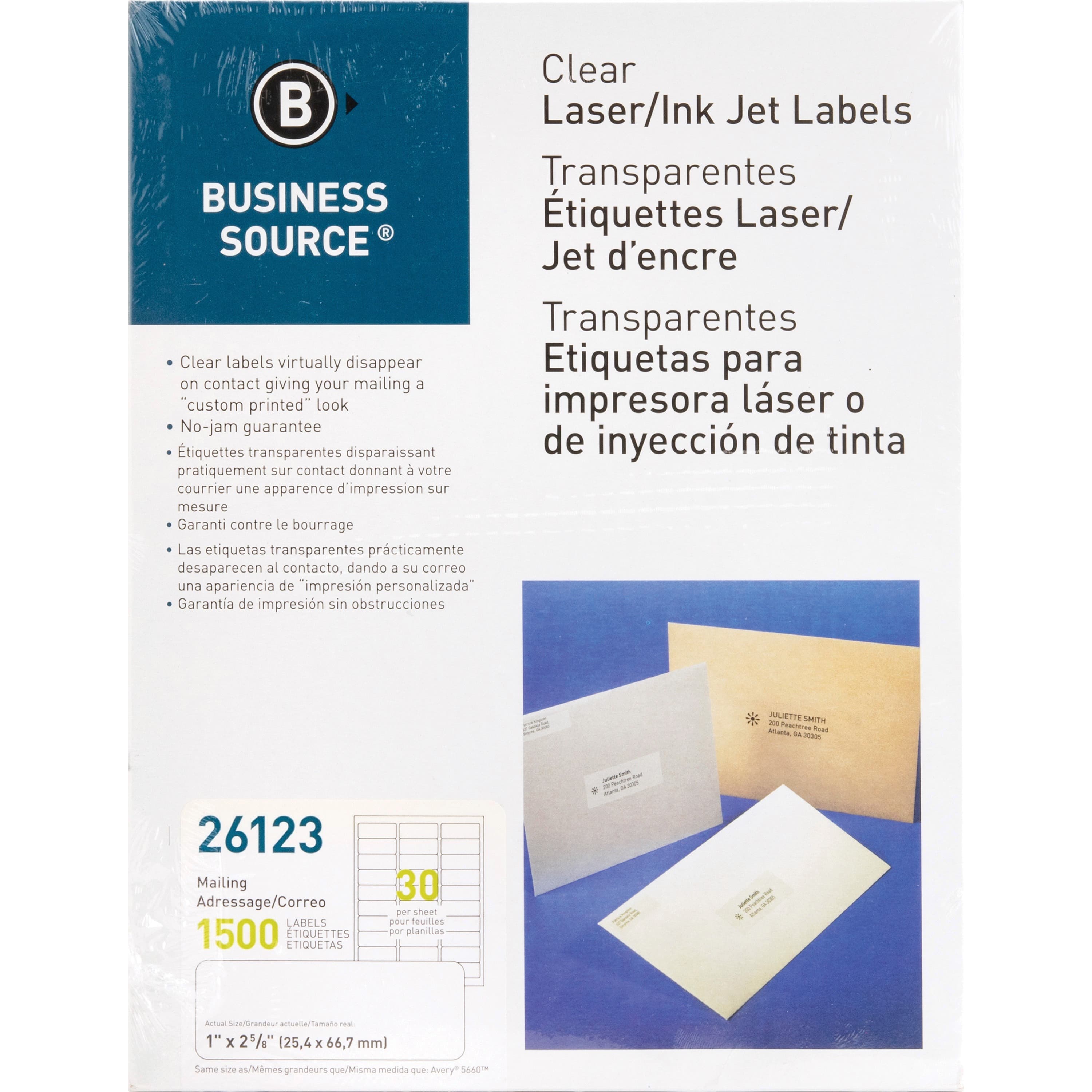 Business Source Mailing Address Labels - 1500 / Pack