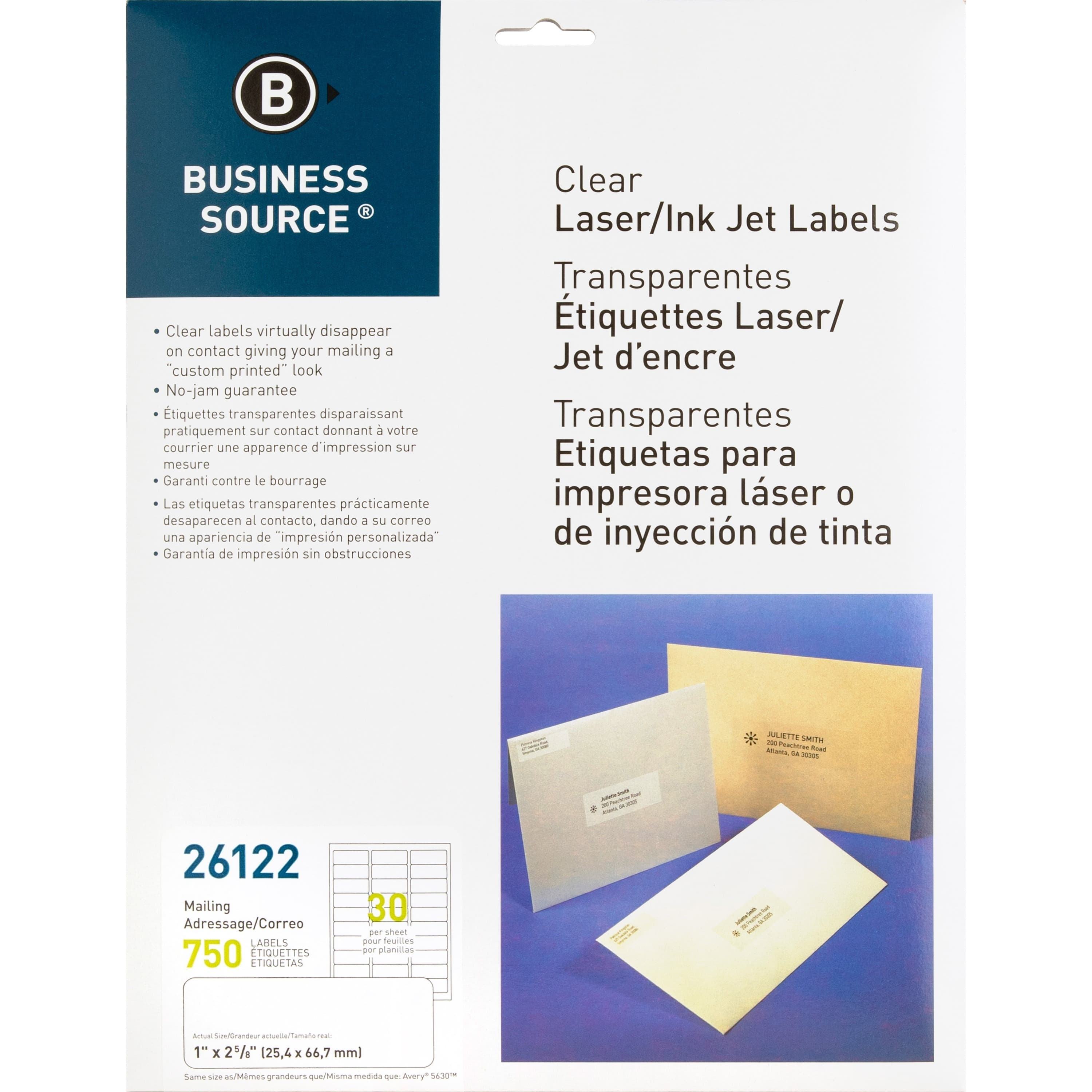 Business Source Mailing Address Labels - 750 / Pack
